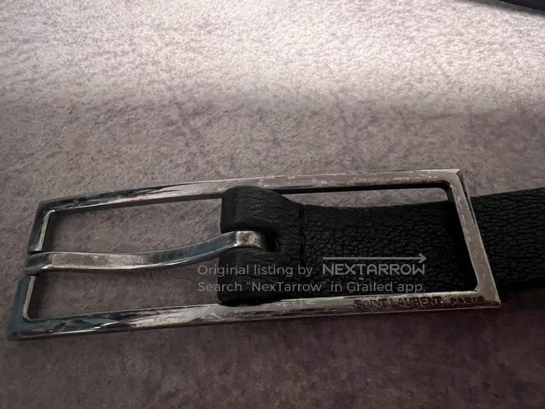 Saint Laurent Paris Saint Laurent Paris size 80 Square buckle black belt with Size ONE SIZE - 1 Thumbnail