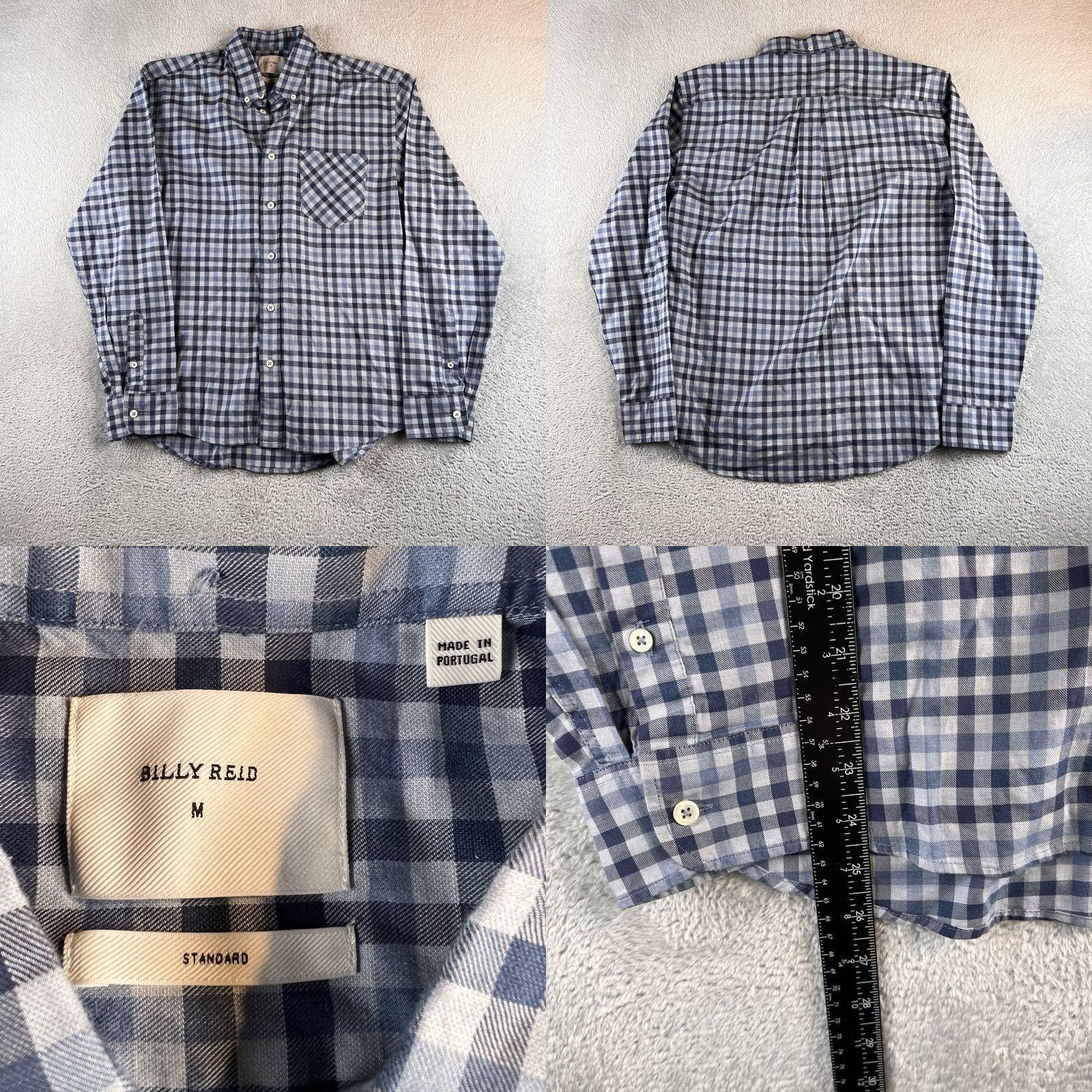 Billy Reid Billy Reid Shirt Mens Medium Blue Gingham Plaid Button Up Standard Cut Preppy Size US M / EU 48-50 / 2 - 8 Thumbnail