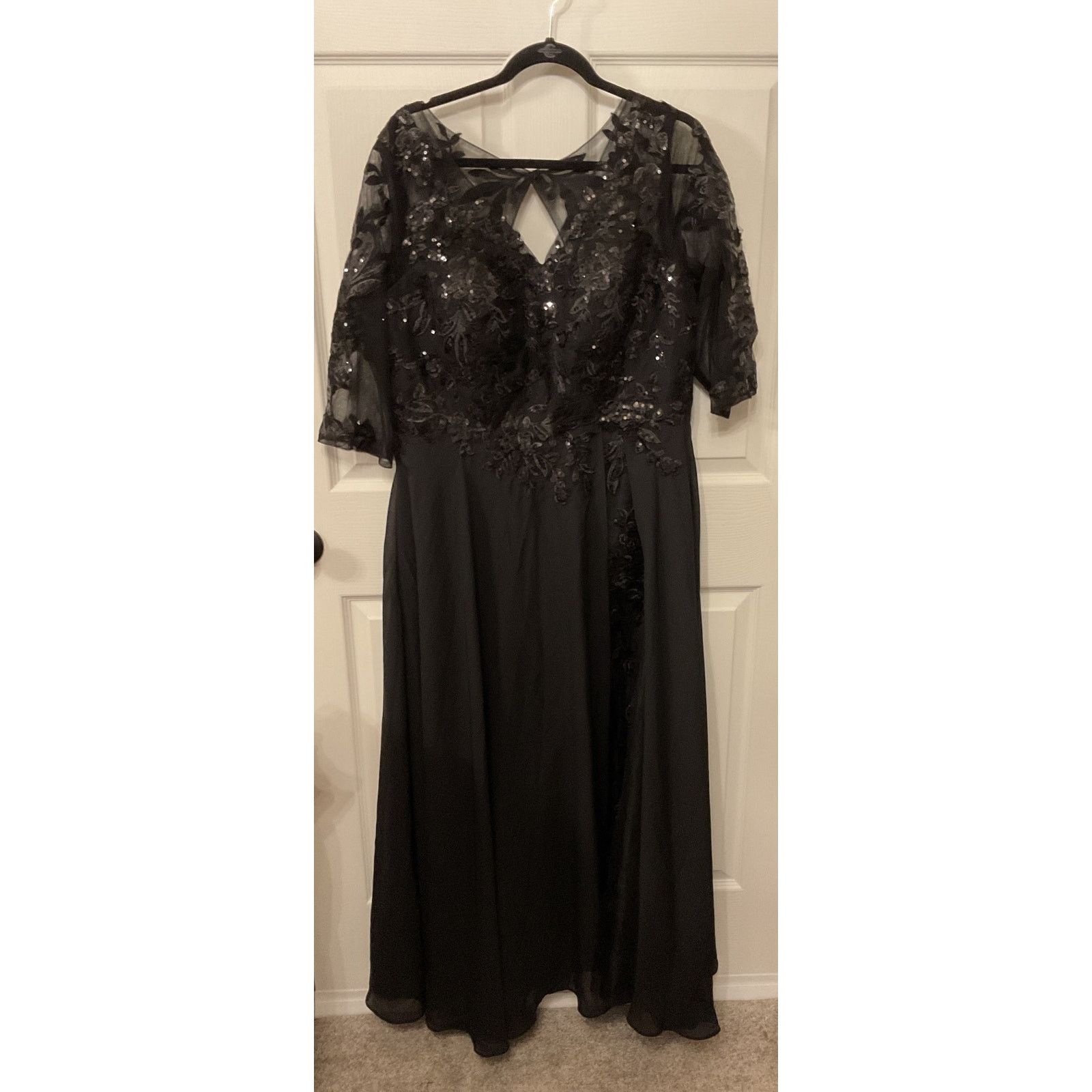 shein black formal dresses Modely 1pc Women Elegant Knitted Contrast Lace Cinched Wai | Dress Stretch All Weddings Sleeve Shein Evening Dresses SHEIN