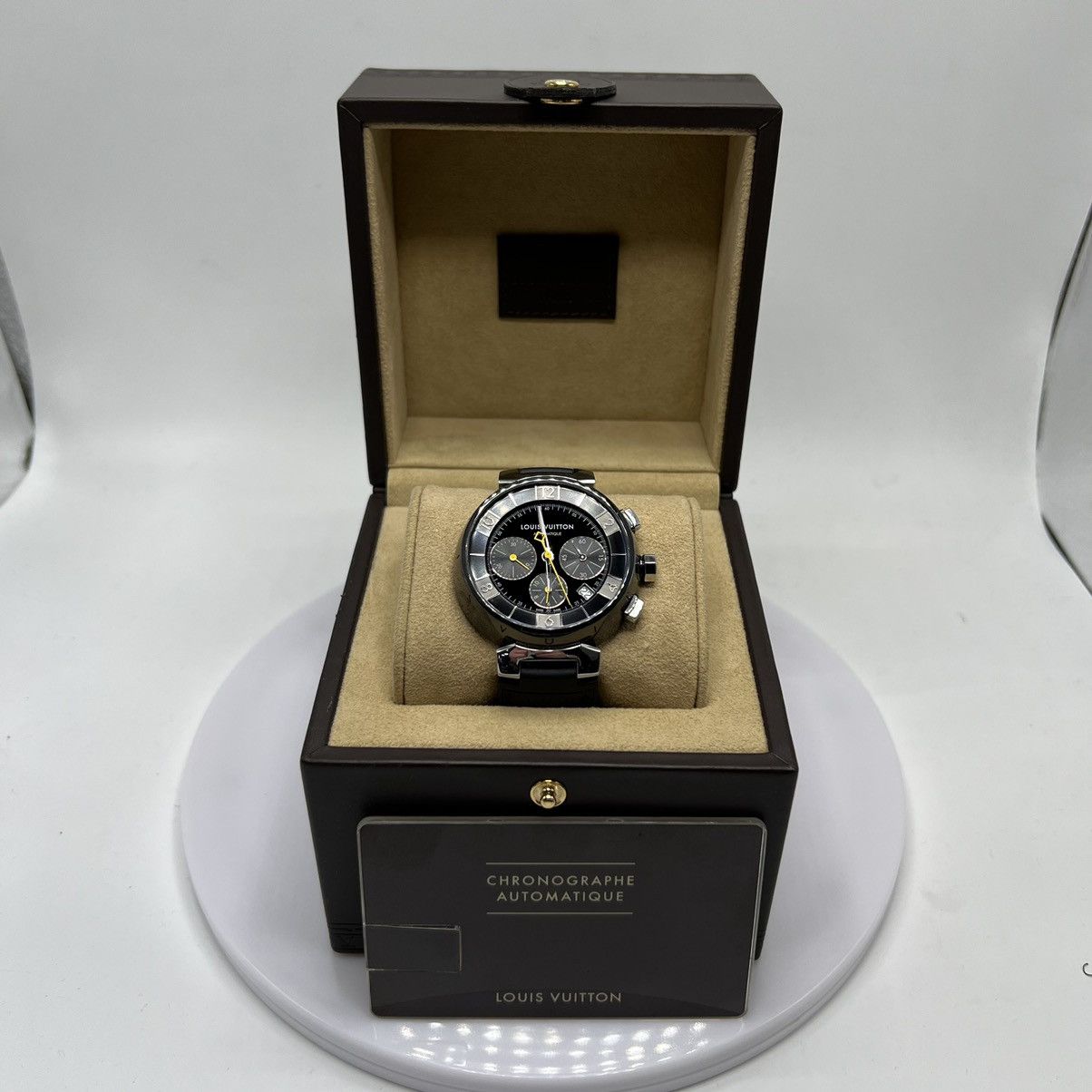 Image of Louis Vuitton Tambour Black Chronograph Watch, Men's