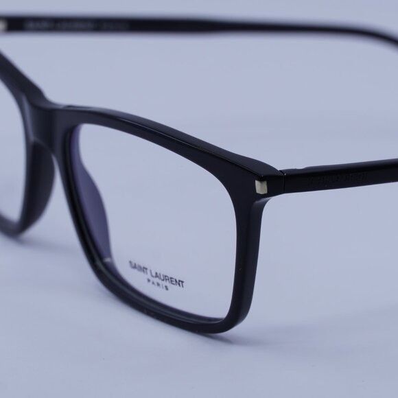 Saint Laurent Paris Saint Laurent SL296 001 Eyeglasses Black 55mm Rectangle Size ONE SIZE - 11 Thumbnail