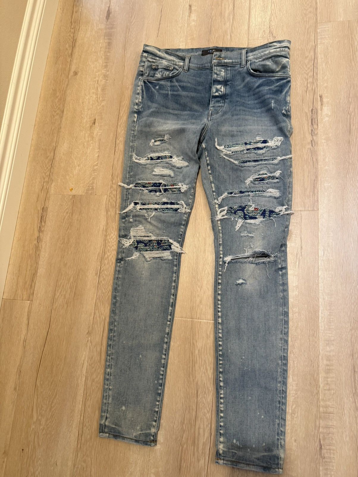 Amiri Amiri mx1 paisley ripped skinny jeans Size US 36 / EU 52 - 1 Thumbnail