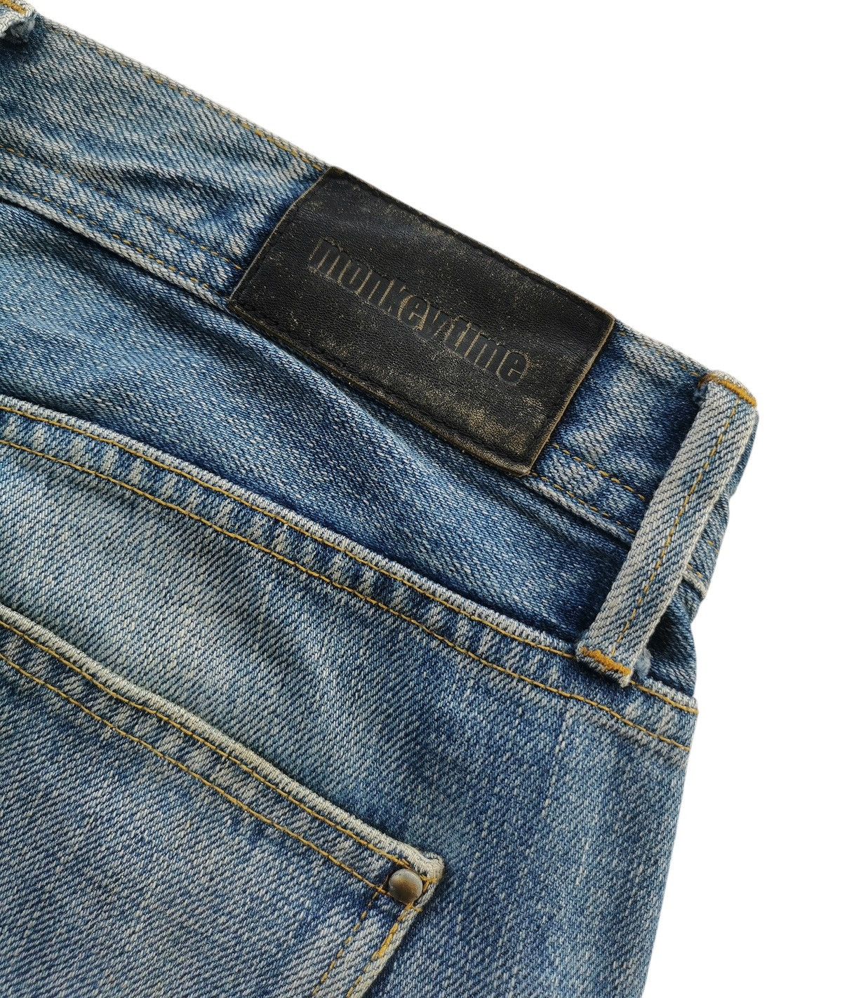 monkey time Monkey Time UnitedArrow Distressed Japan Jeans VIBES Kapital Size US 33 - 3 Thumbnail