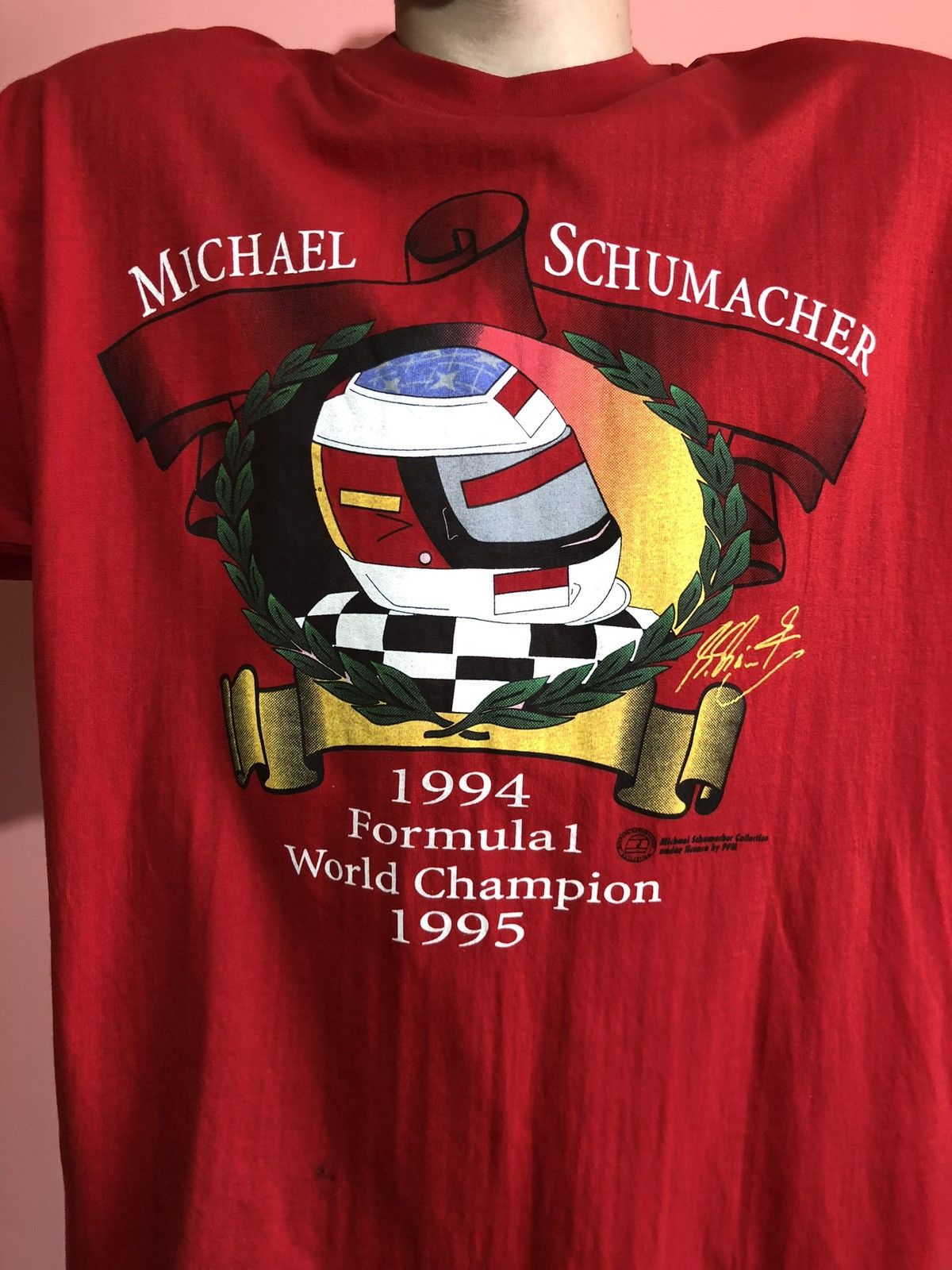 Vintage 1994 1995 Michael Schumacher racing tee shirt casual Size US XXL / EU 58 / 5 - 3 Thumbnail