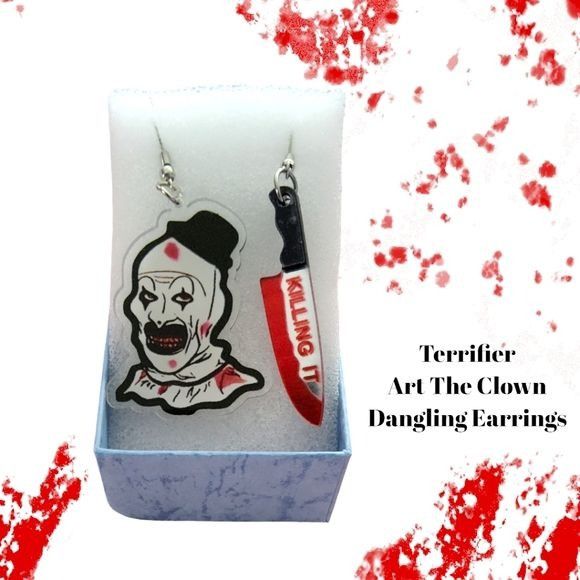 Other Halloween Art The Clown Terrifier Hypoallergenic Dangling Ea Size ONE SIZE - 2 Thumbnail