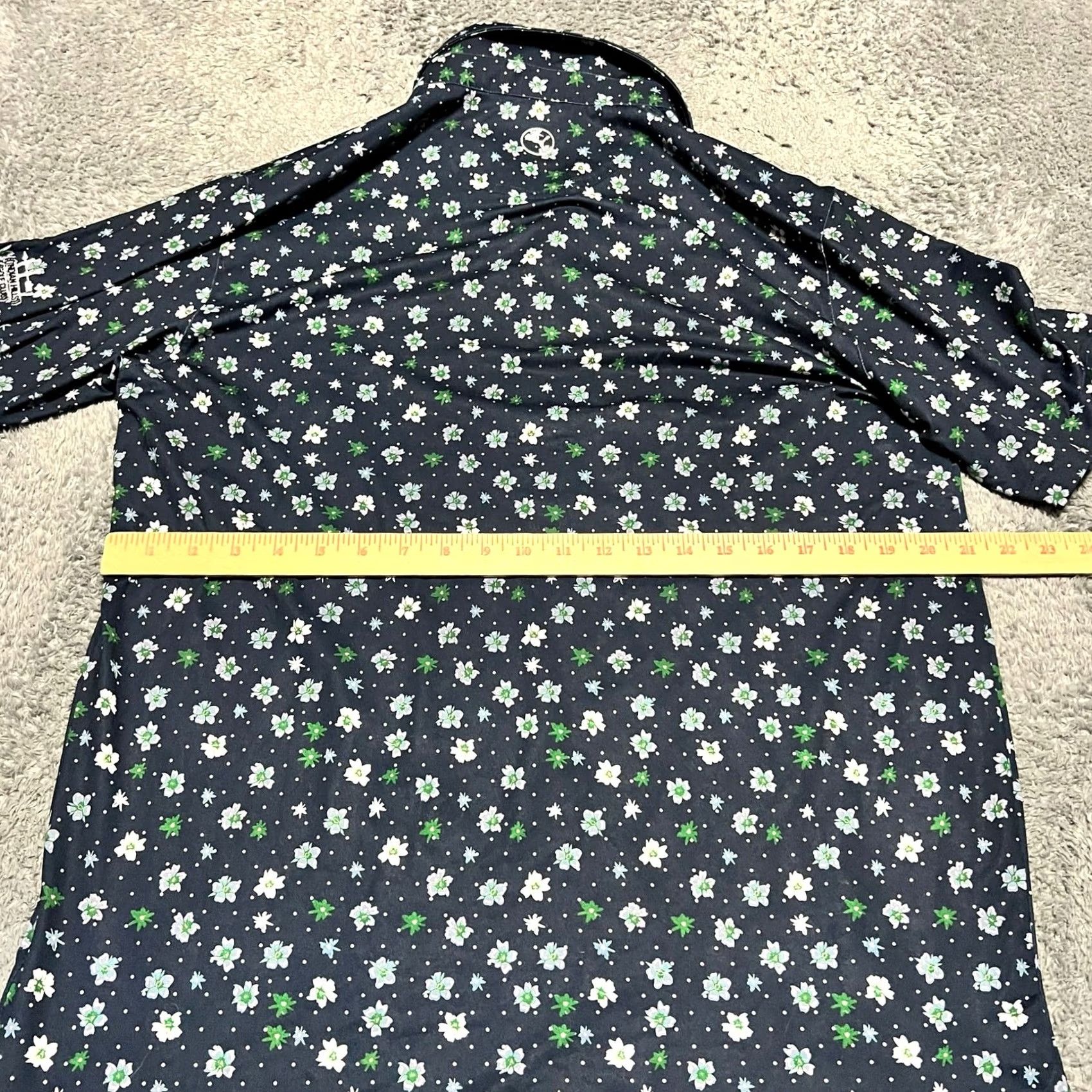 Puma Puma Polo Shirt Golf Mens Medium Blue All Over Print Floral Short Sleeve Stretch Size US M / EU 48-50 / 2 - 6 Thumbnail