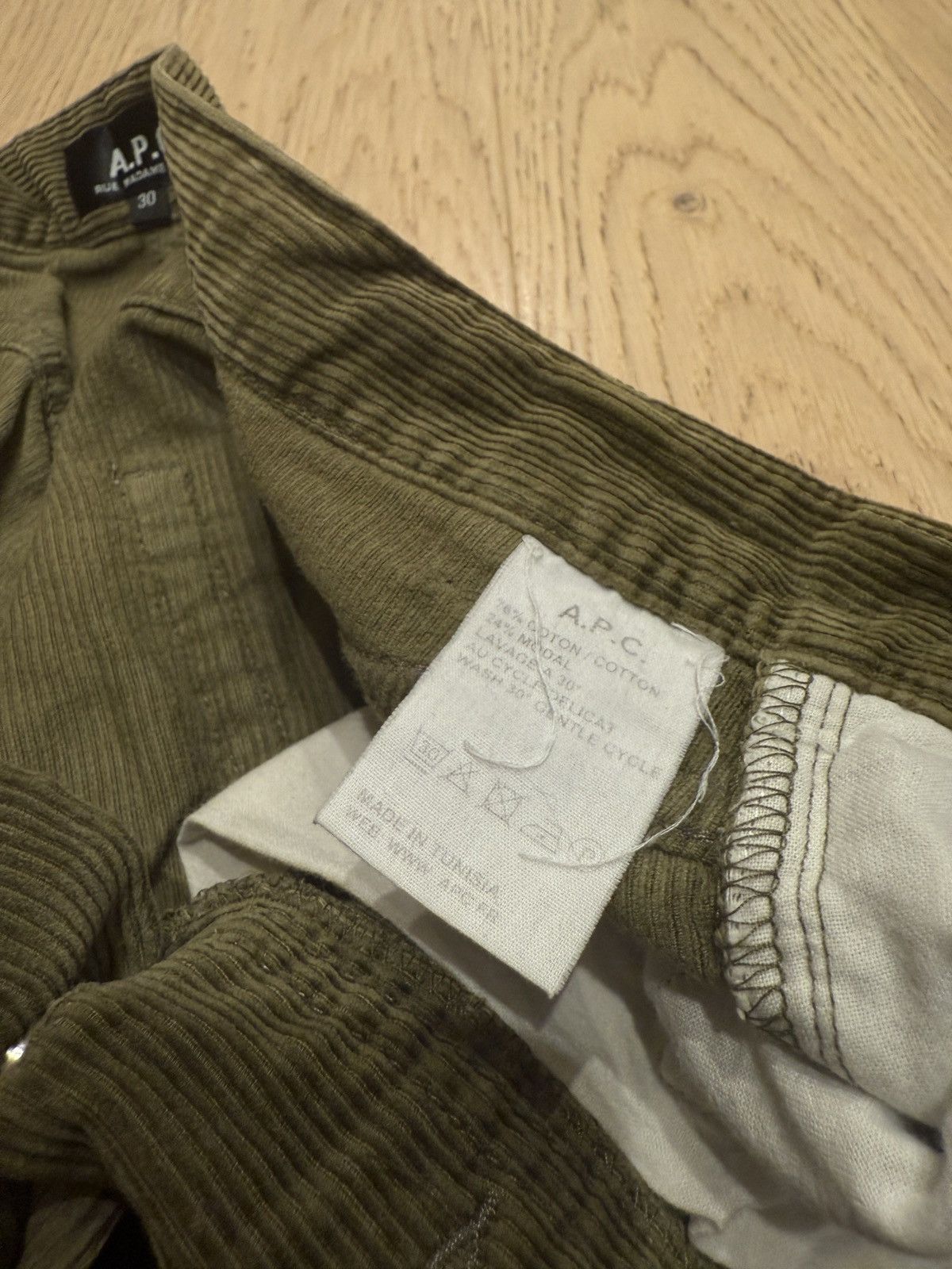 A.P.C. Olive Green Distressed APC Corduroy Pants Size US 30 / EU 46 - 4 Thumbnail