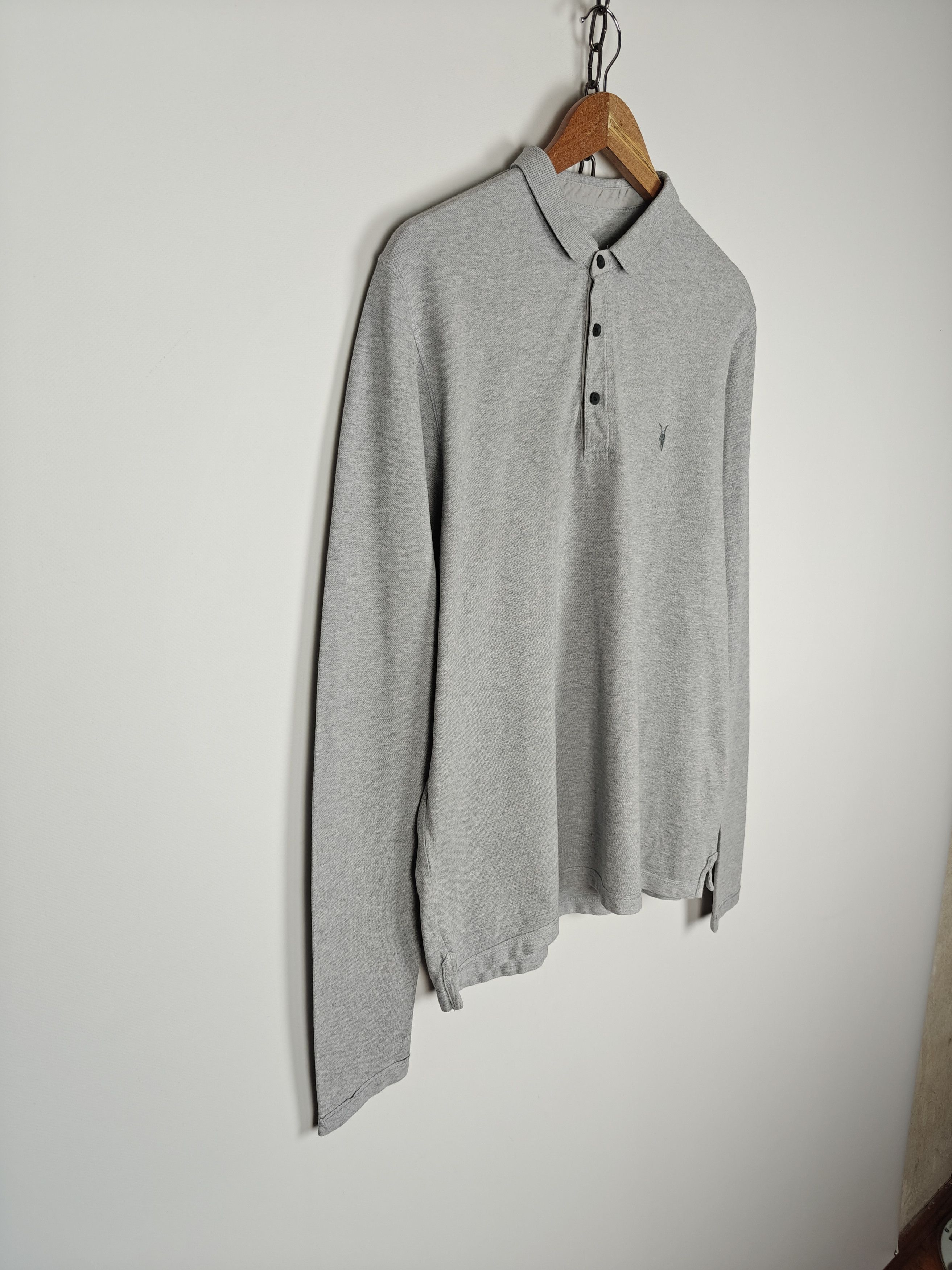 Allsaints Allsaints Longsleeve Reform LS Polo Pullover Gray XL Size US XL / EU 56 / 4 - 4 Thumbnail