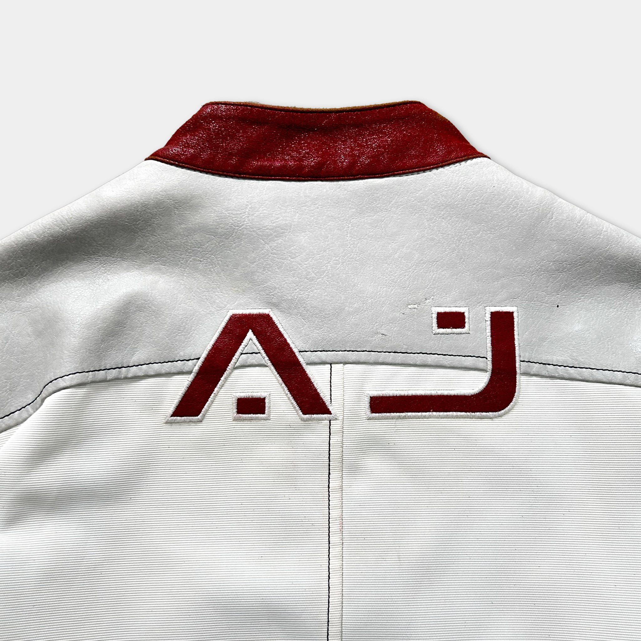 Armani Armani Jeans Racing Leather Jacket White Red Size US S / EU 44-46 / 1 - 7 Thumbnail