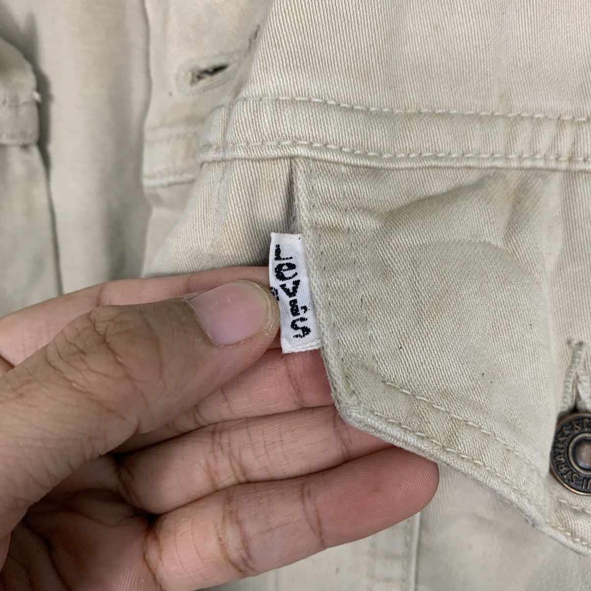 Levi's White Levis Trucker Jacket Size US S / EU 44-46 / 1 - 17 Thumbnail