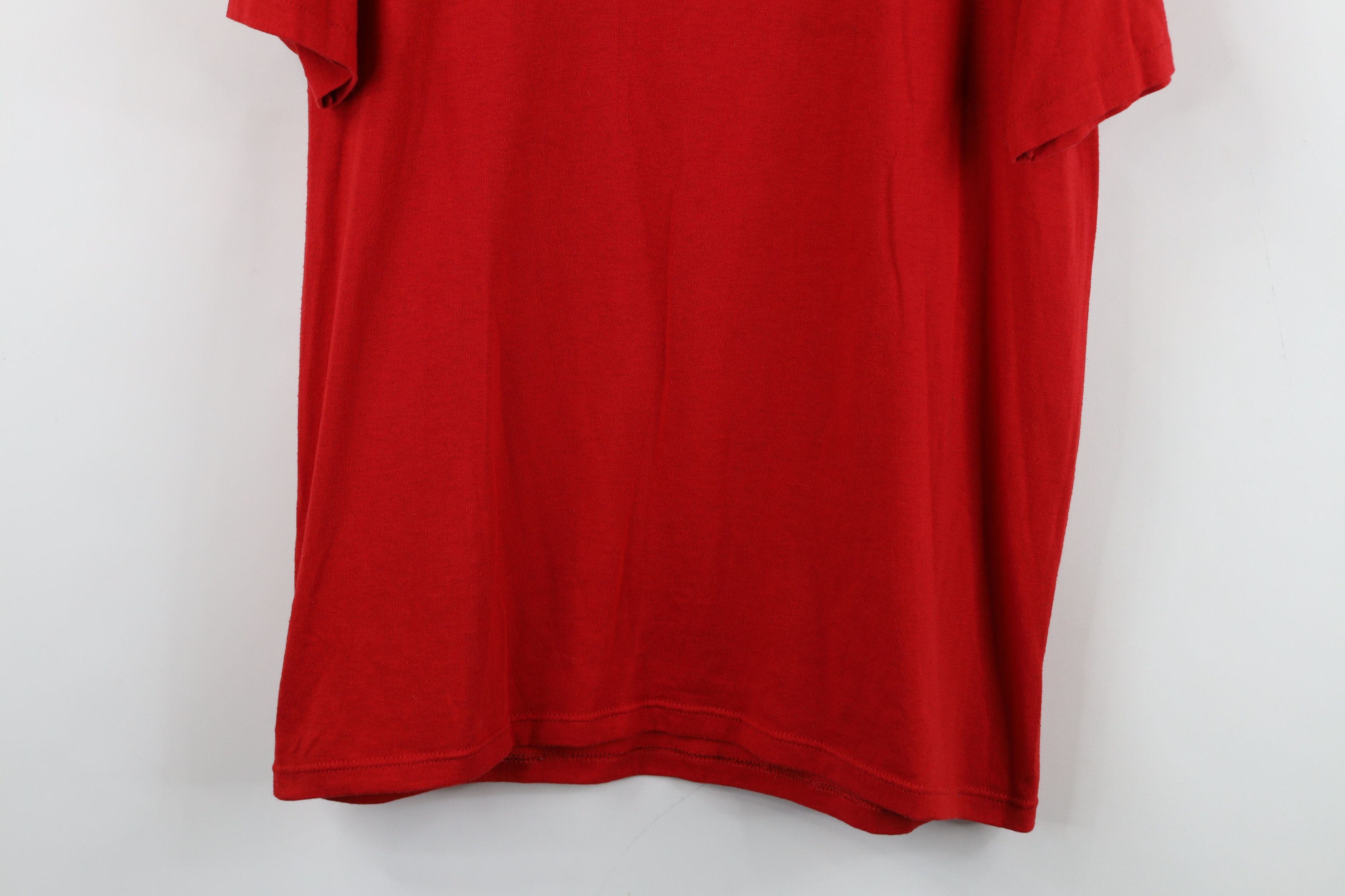 Vintage Vintage 90s Streetwear Blank Short Sleeve T-Shirt Red USA Size US L / EU 52-54 / 3 - 3 Thumbnail