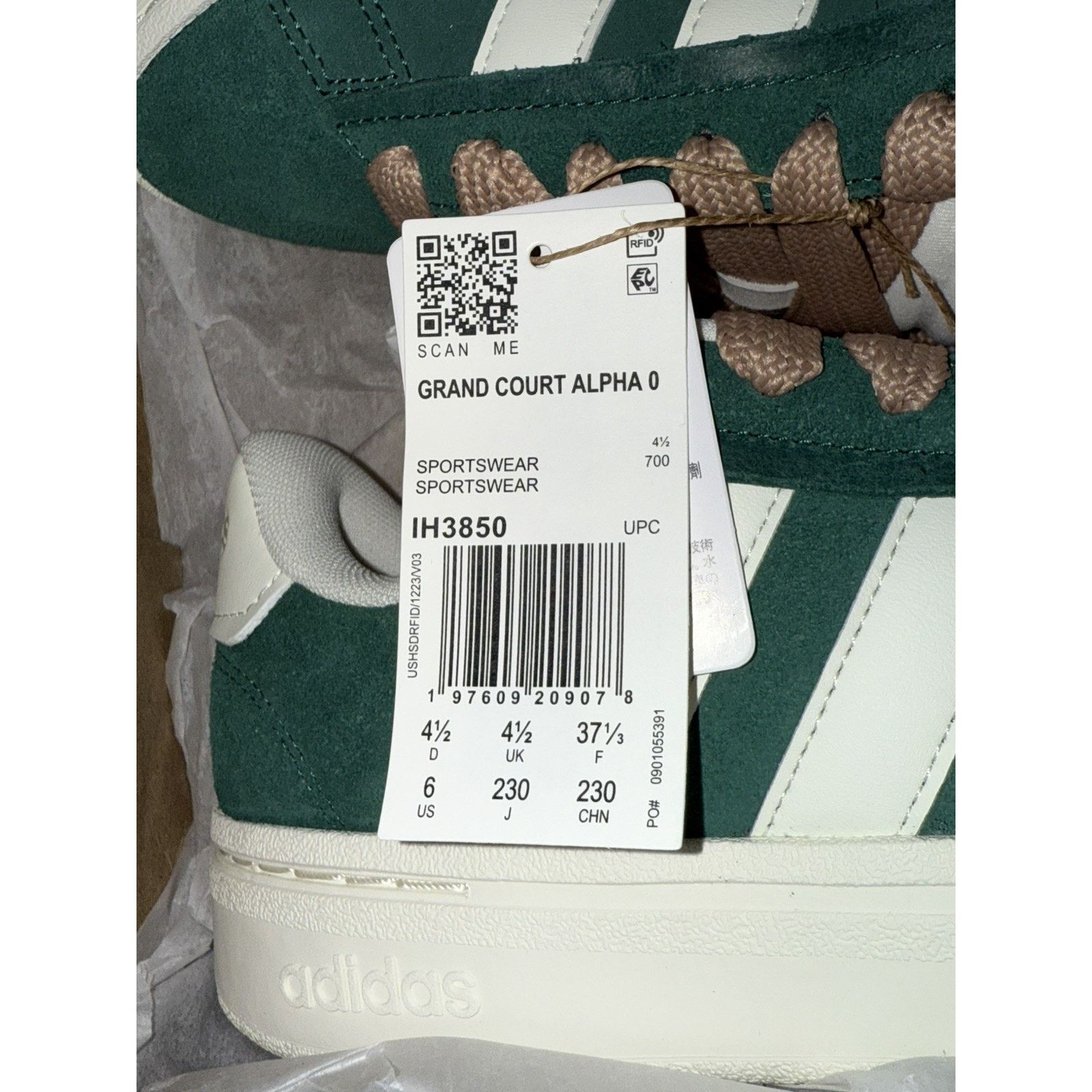 Adidas Adidas Women's Grand Court Alpha 00s Collegiate Green Size 6 Size US 6 / IT 36 - 2 Thumbnail