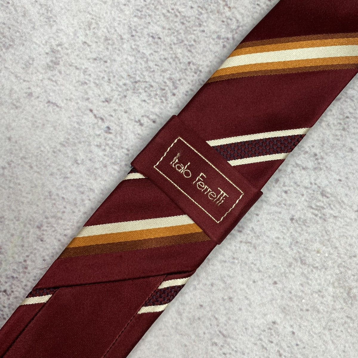 ITALO FERRETTI Men’s Tie Pure Silk Red Striped