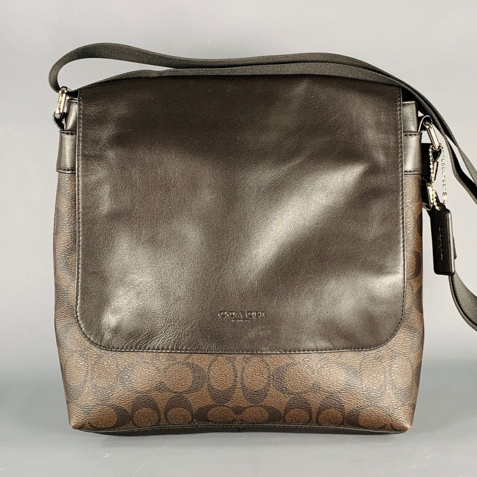 Coach COACH Brown Logo Coated Canvas Leather Crossbody Bag Size ONE SIZE - 1 Thumbnail