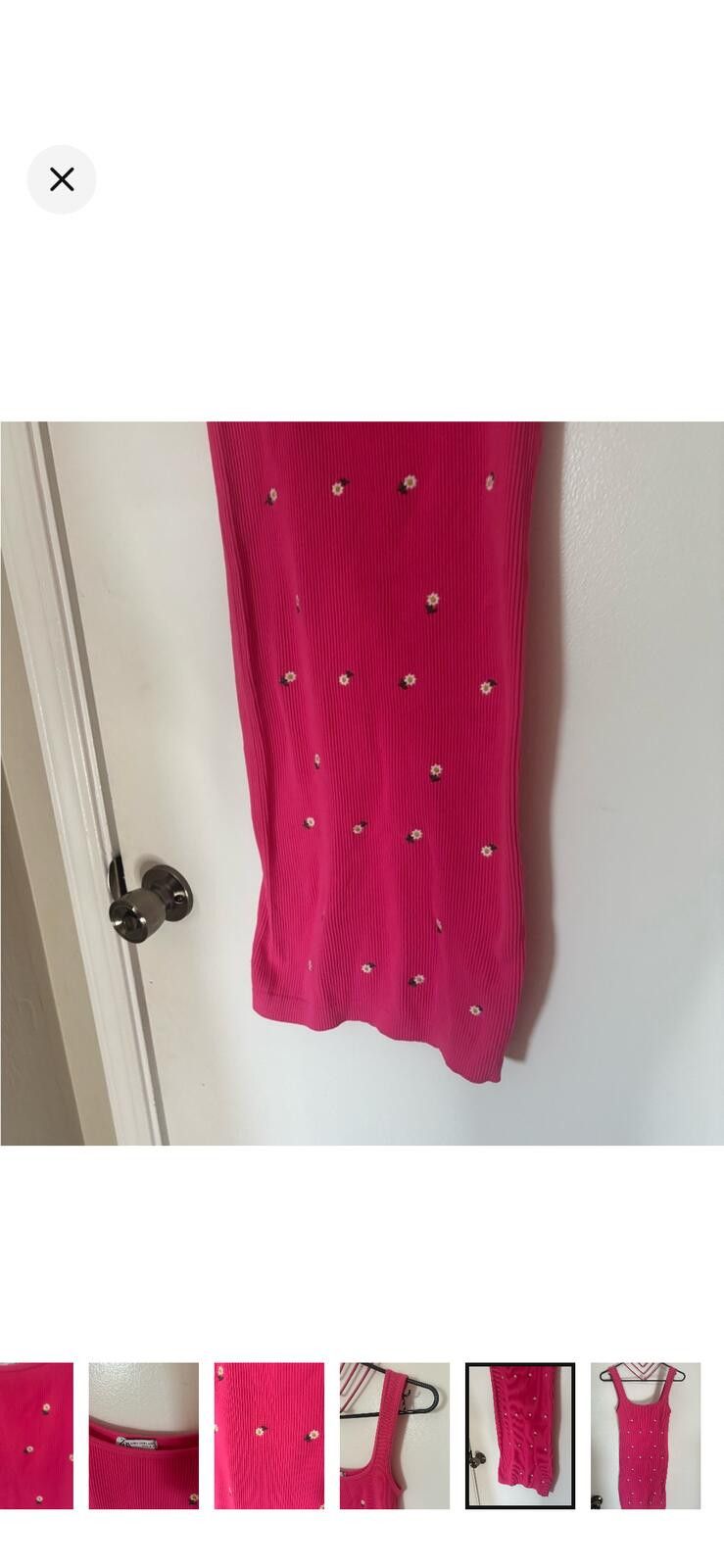 Zara (ZARA) Pink Sleeveless Dress with Floral Accents Size M / US 6-8 / IT 42-44 - 6 Thumbnail