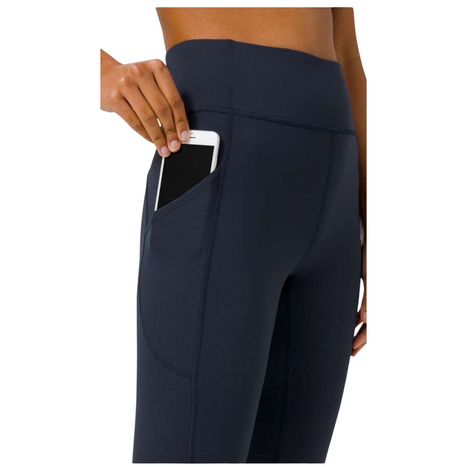 Lululemon Lululemon Invigorate Blue Yoga Crop Leggings Sz 4 Pockets Size 27" / US 4 / IT 40 - 5 Thumbnail