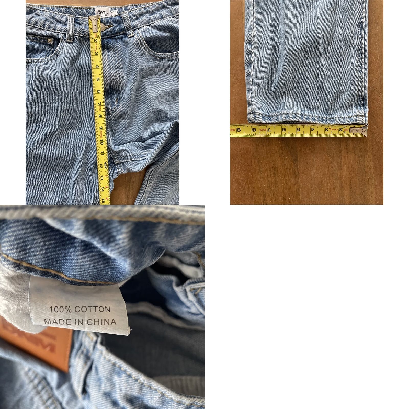PRINCESS POLLY Princess Polly Baggy Straight Jeans Women 6 (28x29) Light Wash Strai​ght 90s Grunge Hip Hop USA Womens Size 28" / US 6 / IT 42 - 8 Thumbnail