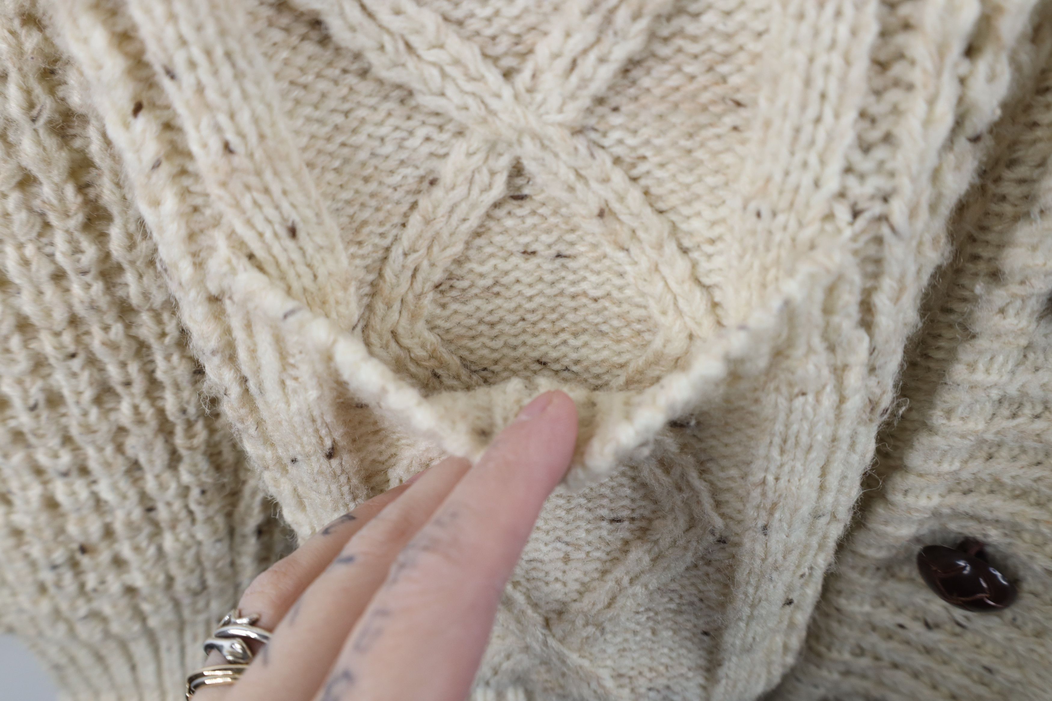 Vintage Vintage 60s Streetwear Cable Knit Fisherman Cardigan Sweater Size US M / EU 48-50 / 2 - 4 Thumbnail