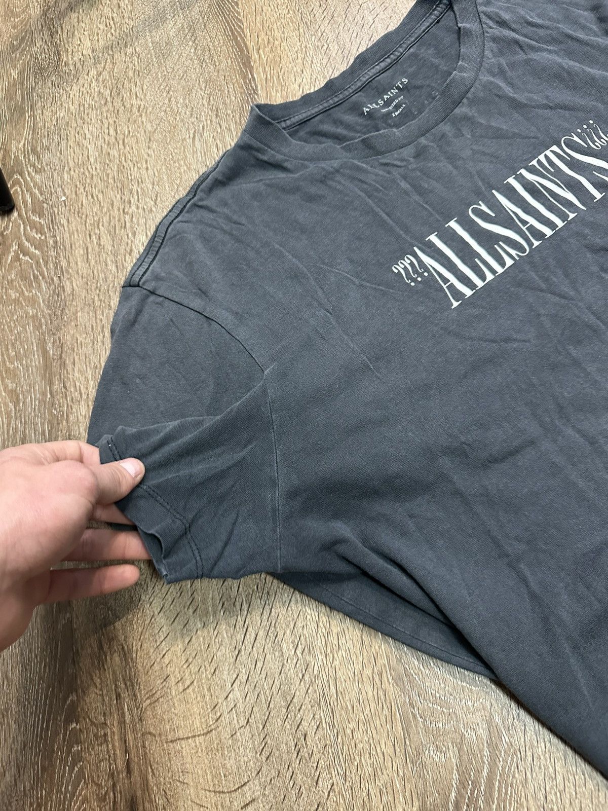 Allsaints AllSaints T-Shirt Graphite Faded Big Logo Size US XS / EU 42 / 0 - 5 Thumbnail