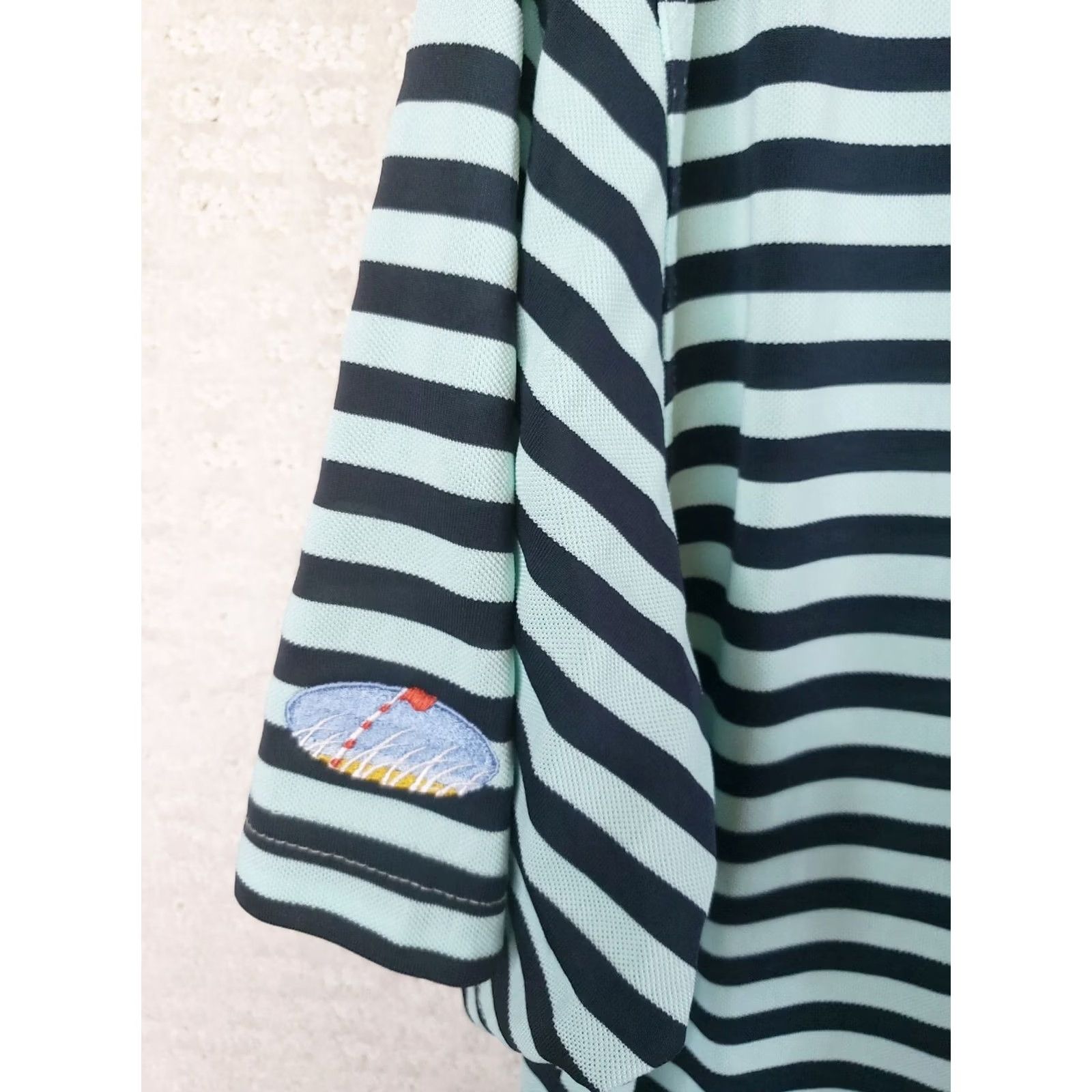 Vintage Dunning Polo Shirt Striped Short Sleeve Dry-Fit Stretch Mens M Mint Black Golf Size US M / EU 48-50 / 2 - 7 Thumbnail