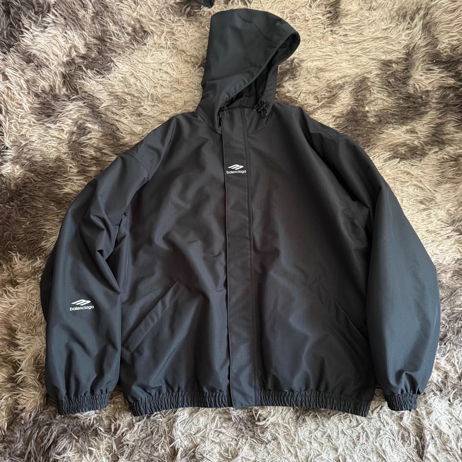 Balenciaga Balenciaga SKIWEAR Logo zip hooded parka men's black Size US S / EU 44-46 / 1 - 1 Thumbnail