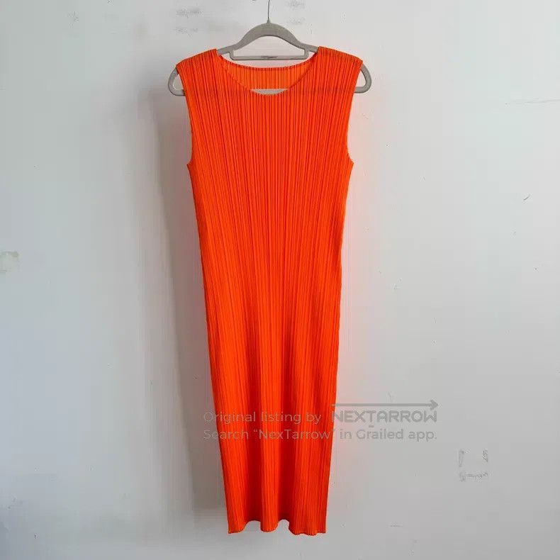 Issey Miyake Issey Miyake Orange Dress Size L / US 10 / IT 46 - 1 Thumbnail