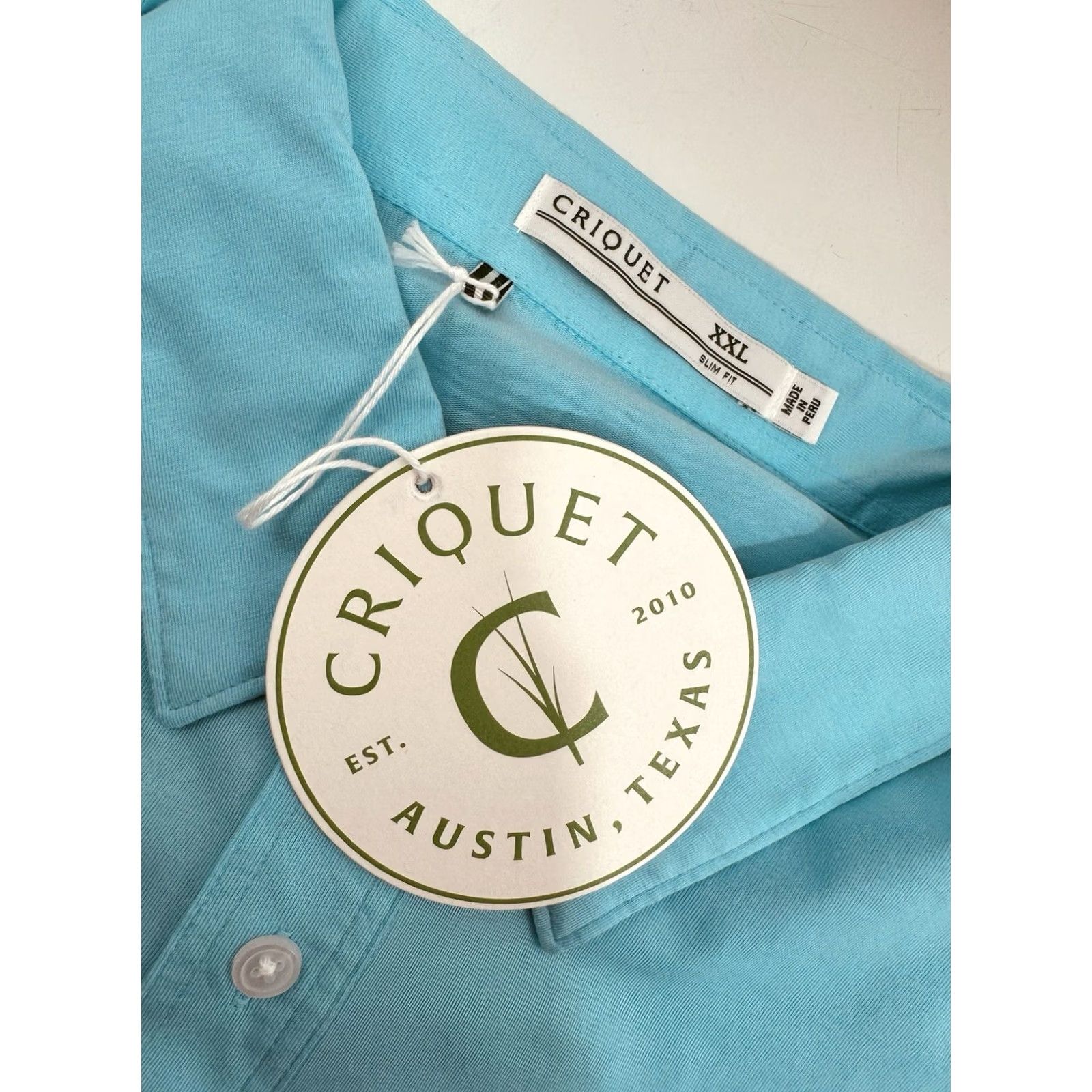 Vintage Criquet Austin - NEW w TAG - SLIM FIT Embroidered Logo XXL Golf Polo Shirt Shirt Mens 2XL Ipanema Blue Size US XXL / EU 58 / 5 - 5 Thumbnail
