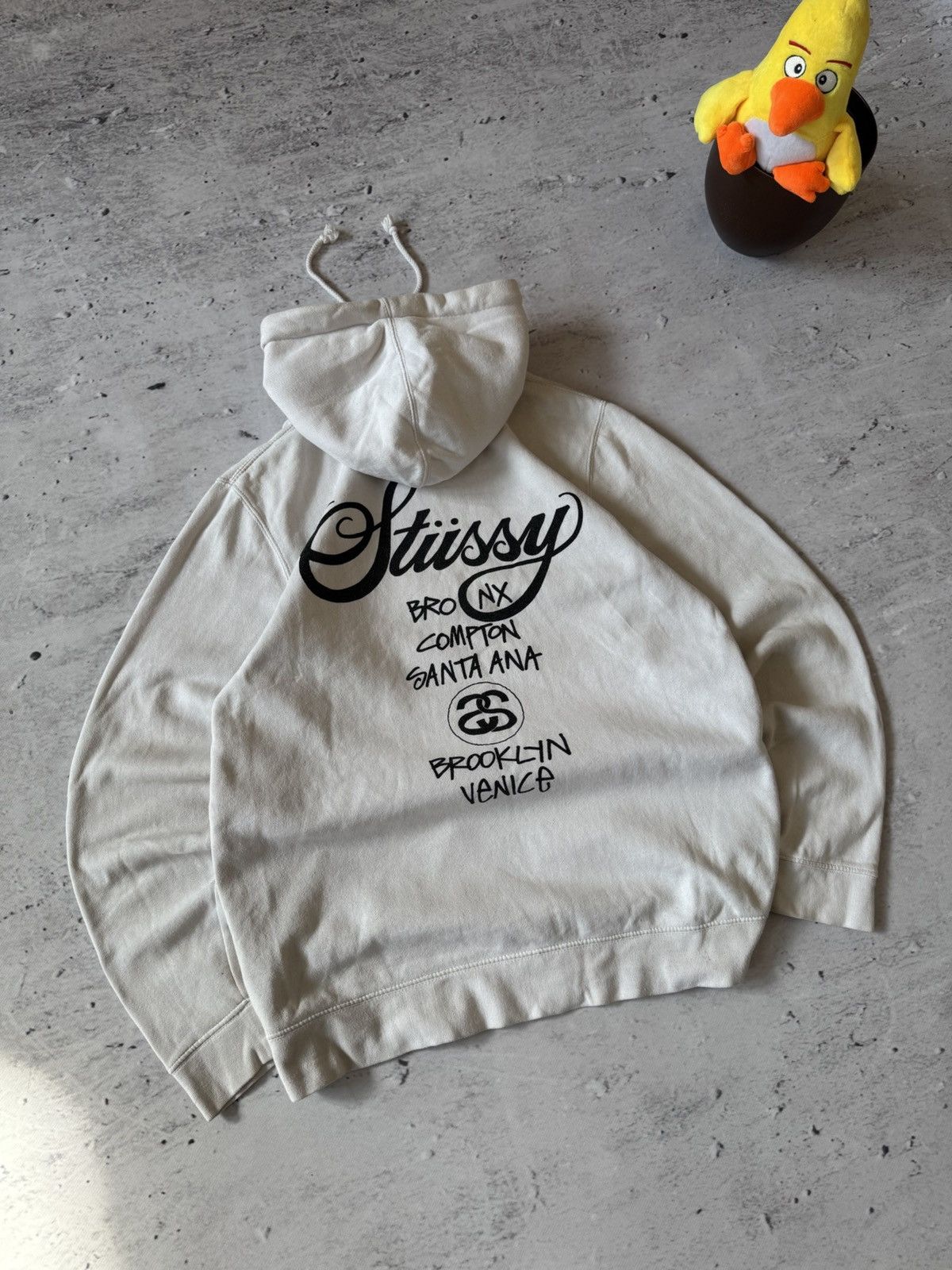 Stussy × Vintage STUSSY DOUBLE LOGO OVERSIZE BAGGY FIT HOODIE Size US L / EU 52-54 / 3 - 1 Thumbnail