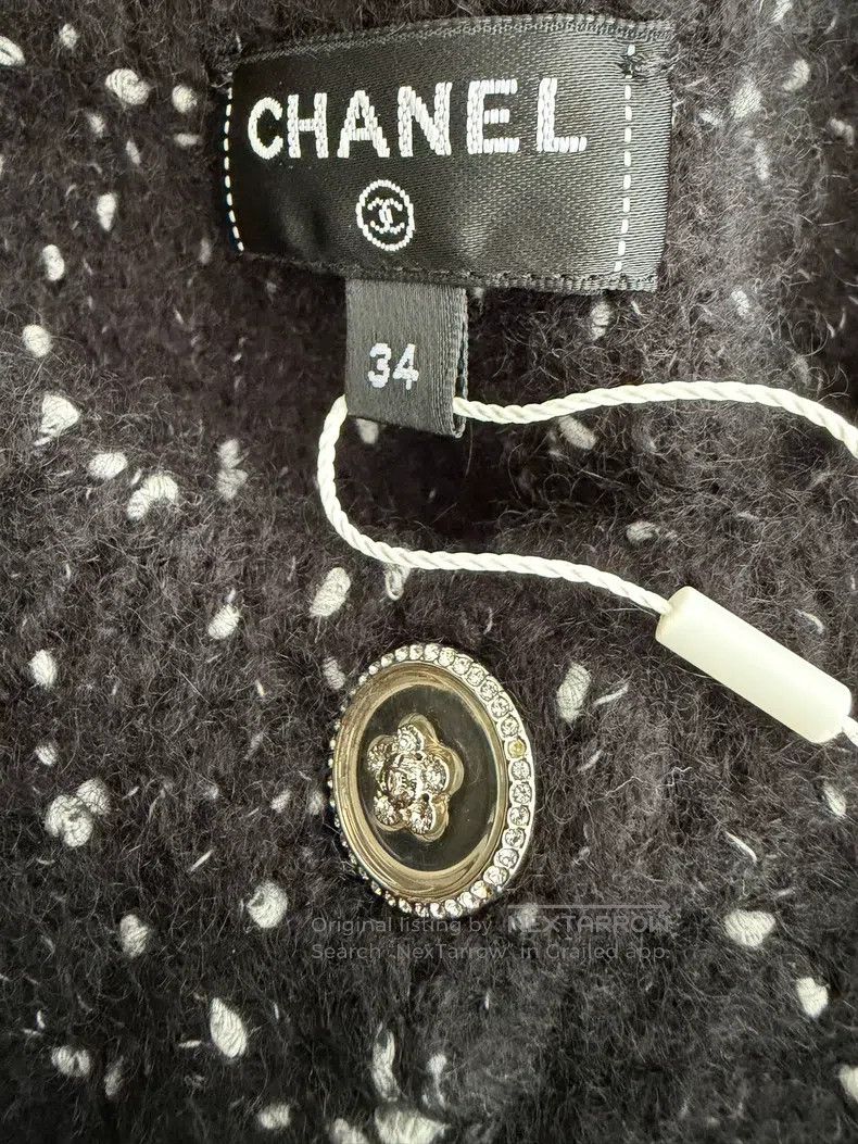 Chanel Chanel Black and white round-neck long-sleeved knitted dre Size XXS / US 00 / IT 34 - 4 Thumbnail