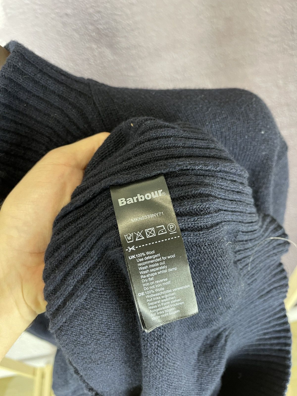 Barbour Barbour Essential Funnel Neck wool sweater jumper XL Navy Size US XL / EU 56 / 4 - 8 Thumbnail