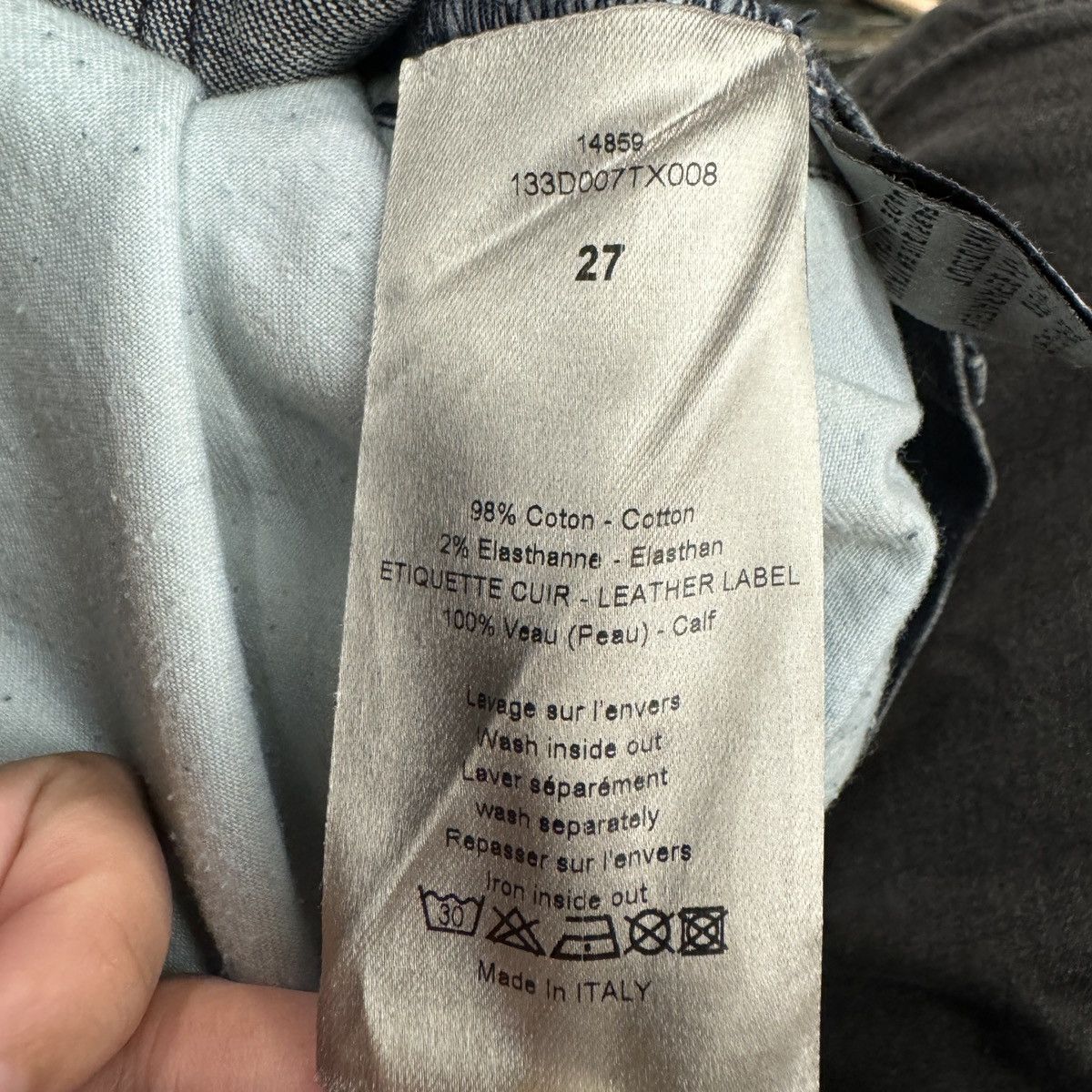 Dior Dior Homme Kris Van Assche Waxed Denim Jeans Size US 27 - 13 Thumbnail