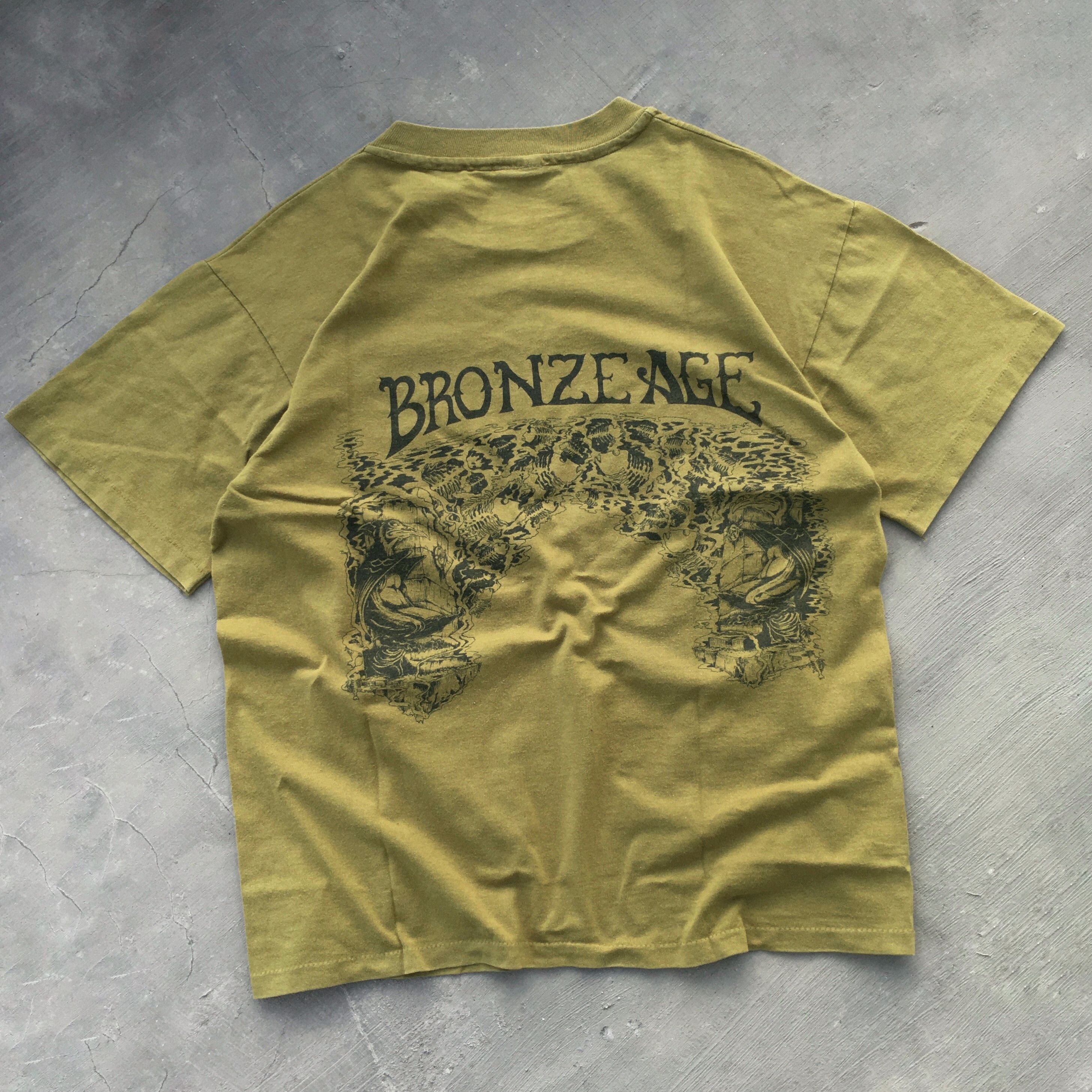 image of Hook Ups x Skategang Vintage Bronze Age T Shirt in Army Green, Men's (Size Large)