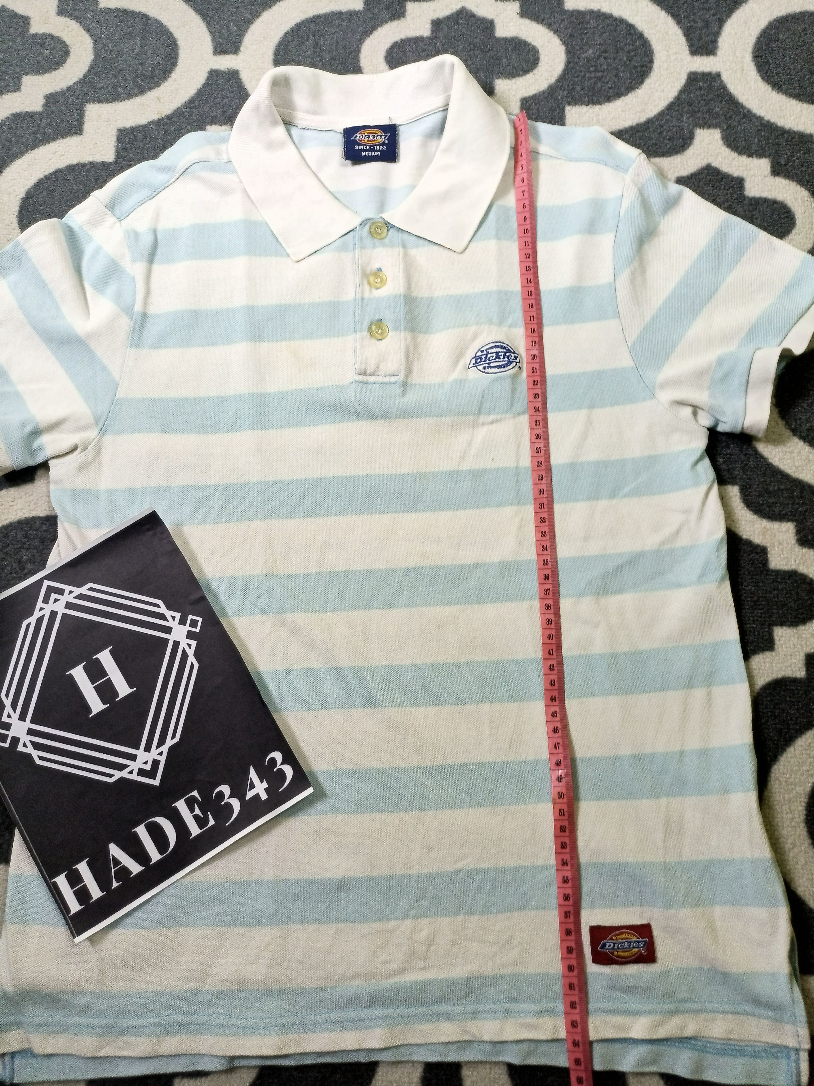 Dickies × Vintage Dickies Striped Embroidery Logo polo t-shirt Size US M / EU 48-50 / 2 - 4 Thumbnail
