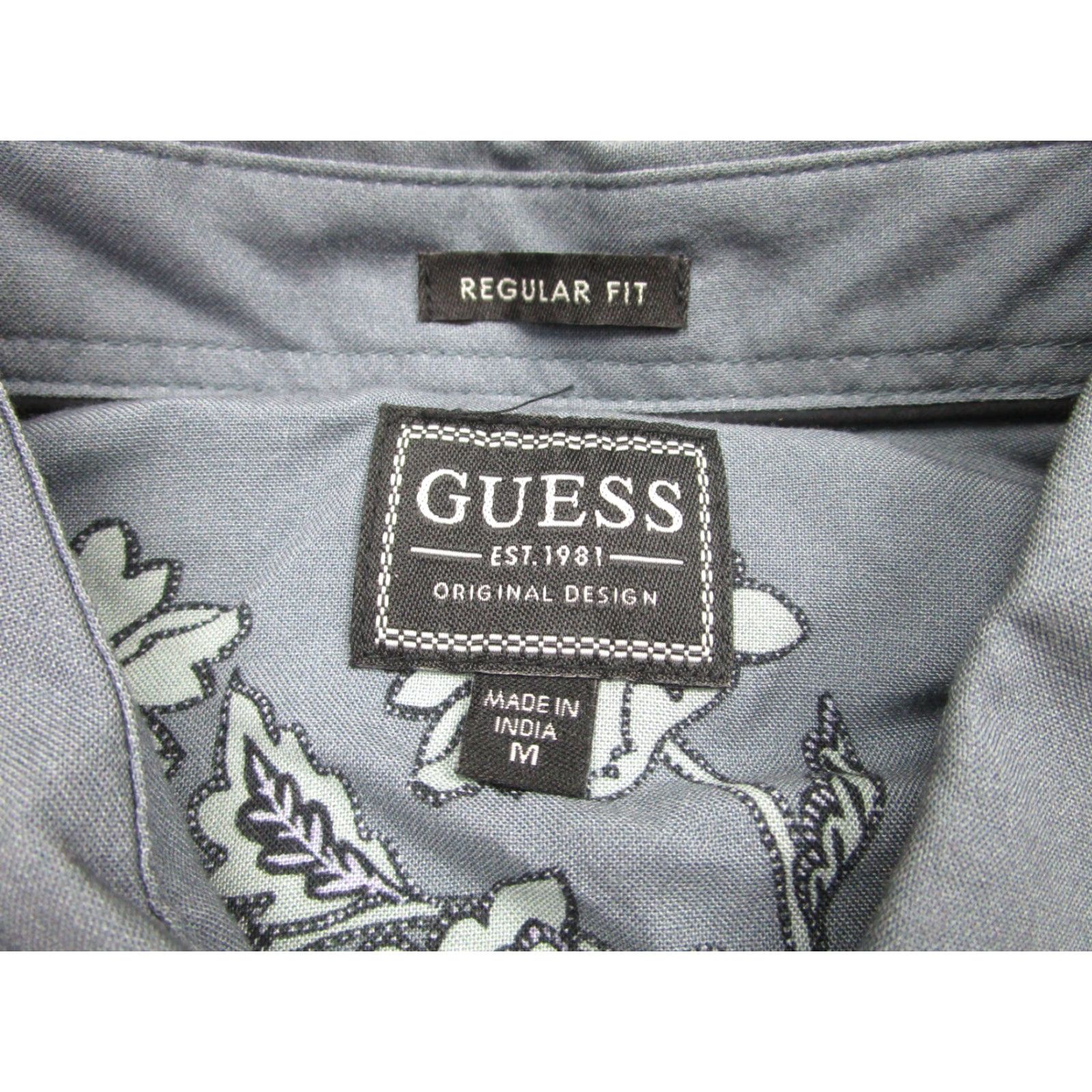 Guess GUESS Floral Button-Up Shirt Mens M Blue Rayon Hawaiian Classic Size US M / EU 48-50 / 2 - 7 Thumbnail