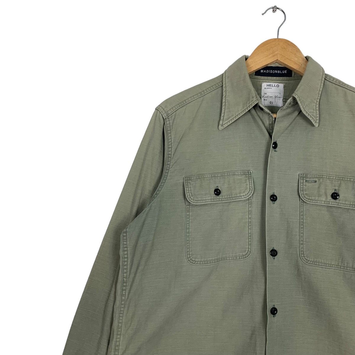 Madison MADISONBLUE Green Button Up Shirt #0950-C42 Size US S / EU 44-46 / 1 - 6 Thumbnail