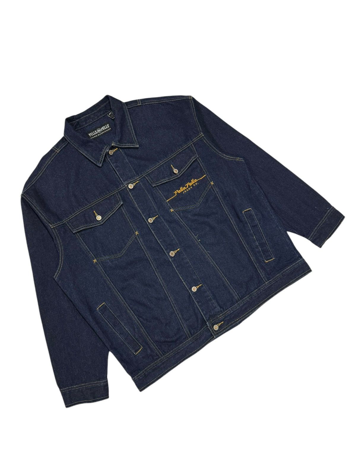 Marc Buchanan × Pelle Pelle × Vintage Vtg🔥90’s Marc Buchanan Pelle Pelle Jeans Trucker Jacket Size US L / EU 52-54 / 3 - 5 Thumbnail