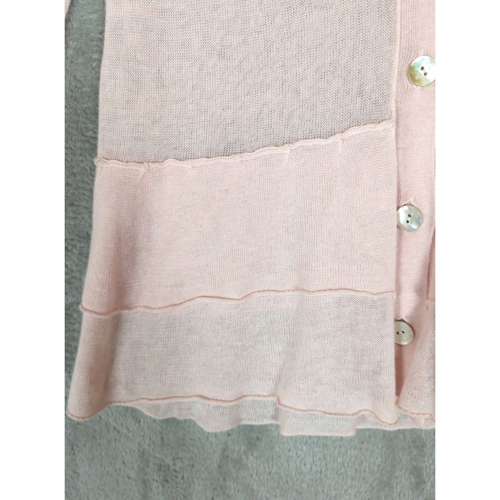 J. Jill J Jill Cardigan Womens Small Pastel Pink Sweater Linen Blend Coquette Size S / US 4 / IT 40 - 3 Thumbnail