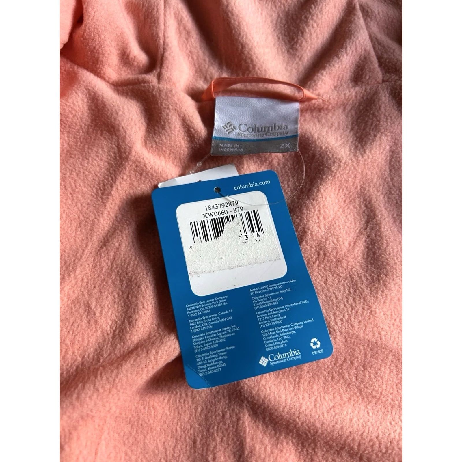 Vintage NWT Columbia Flash Challenger Windbreaker Women's 2XL Salmon Lightweight Hooded Full Zip Short/ Mid-Length Jacket Size XXL / US 16-18 / IT 52-54 - 6 Thumbnail