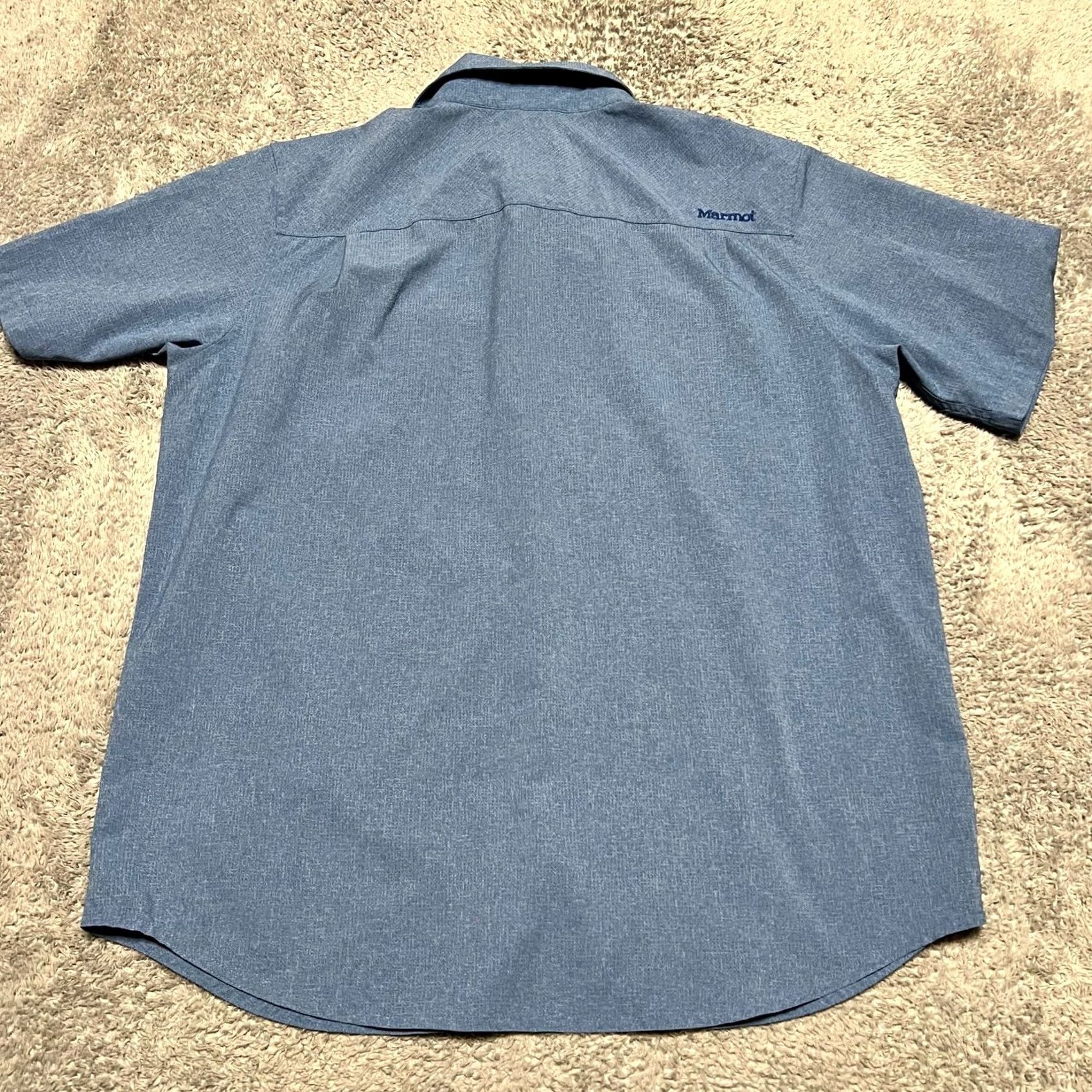 Marmot Marmot Shirt Mens XL Blue Performance Short Sleeve Button Outdoor Size US XL / EU 56 / 4 - 3 Thumbnail