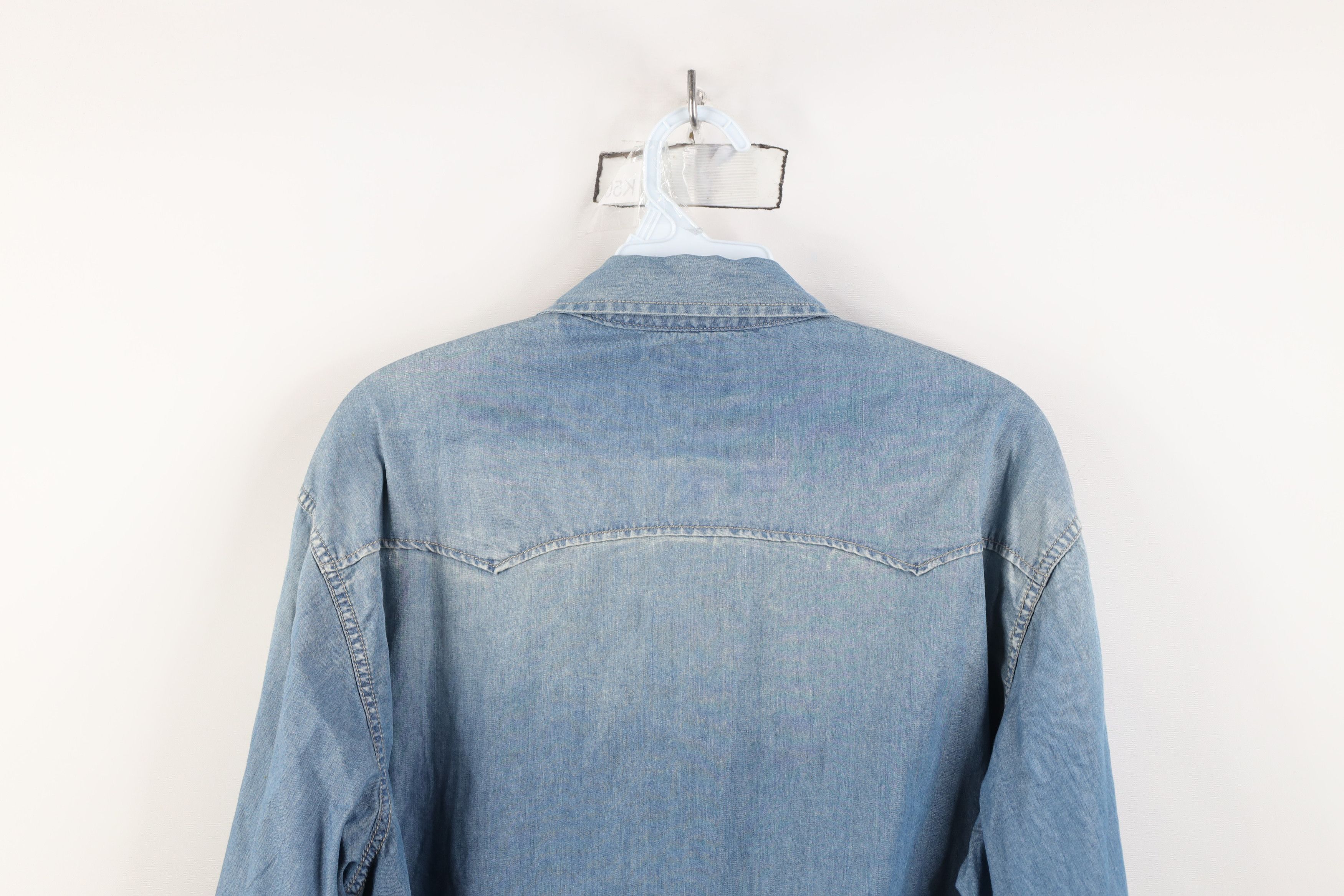 Lucky Brand Vintage Lucky Brand Western Rodeo Denim Snap Button Shirt Size US L / EU 52-54 / 3 - 15 Thumbnail