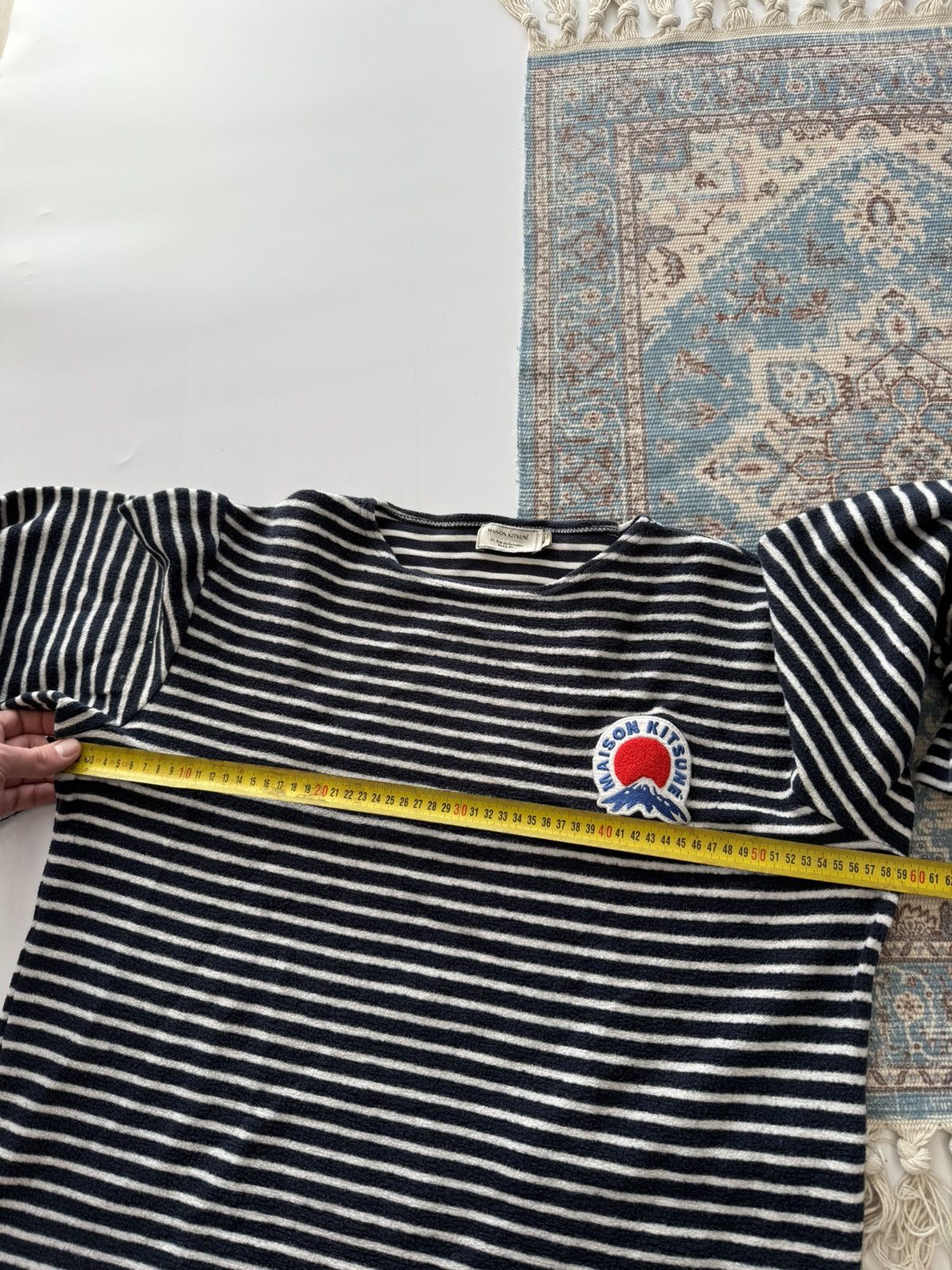 Maison Kitsune Maison Kitsune 4/5 Sleeve Stripe Sweatshirt Size US L / EU 52-54 / 3 - 9 Thumbnail