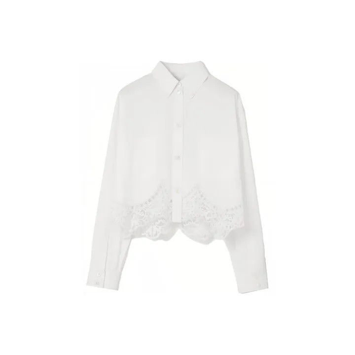 Burberry Burberry SS23 White Casual Lace Shirt 0079 Size M / US 6-8 / IT 42-44 - 1 Thumbnail