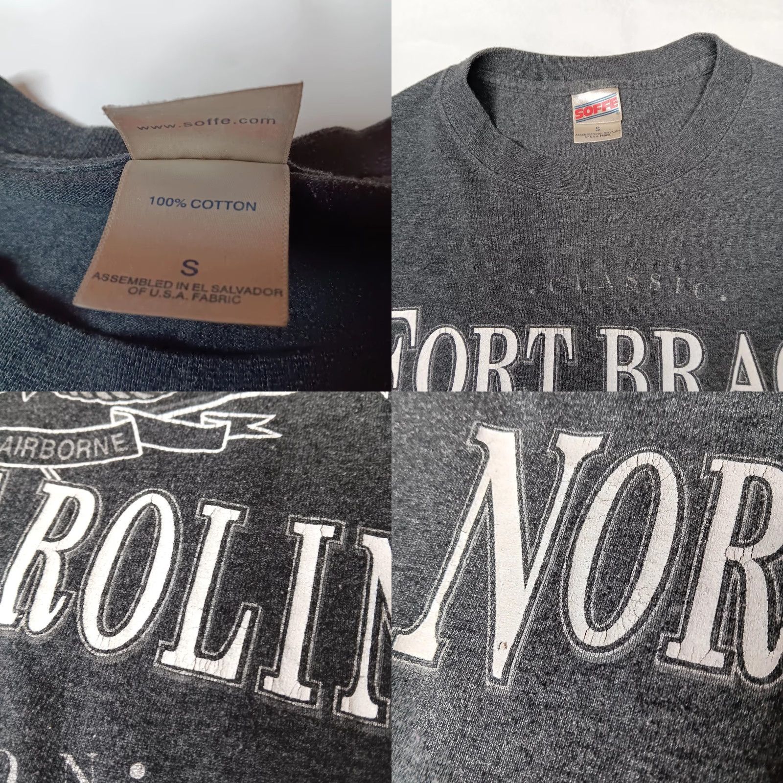 Soffe VINTAGE Soffe Military T-Shirt Men Small Fort Bragg North Carolina US Army Airborne Graphic Cotton Size US S / EU 44-46 / 1 - 8 Thumbnail