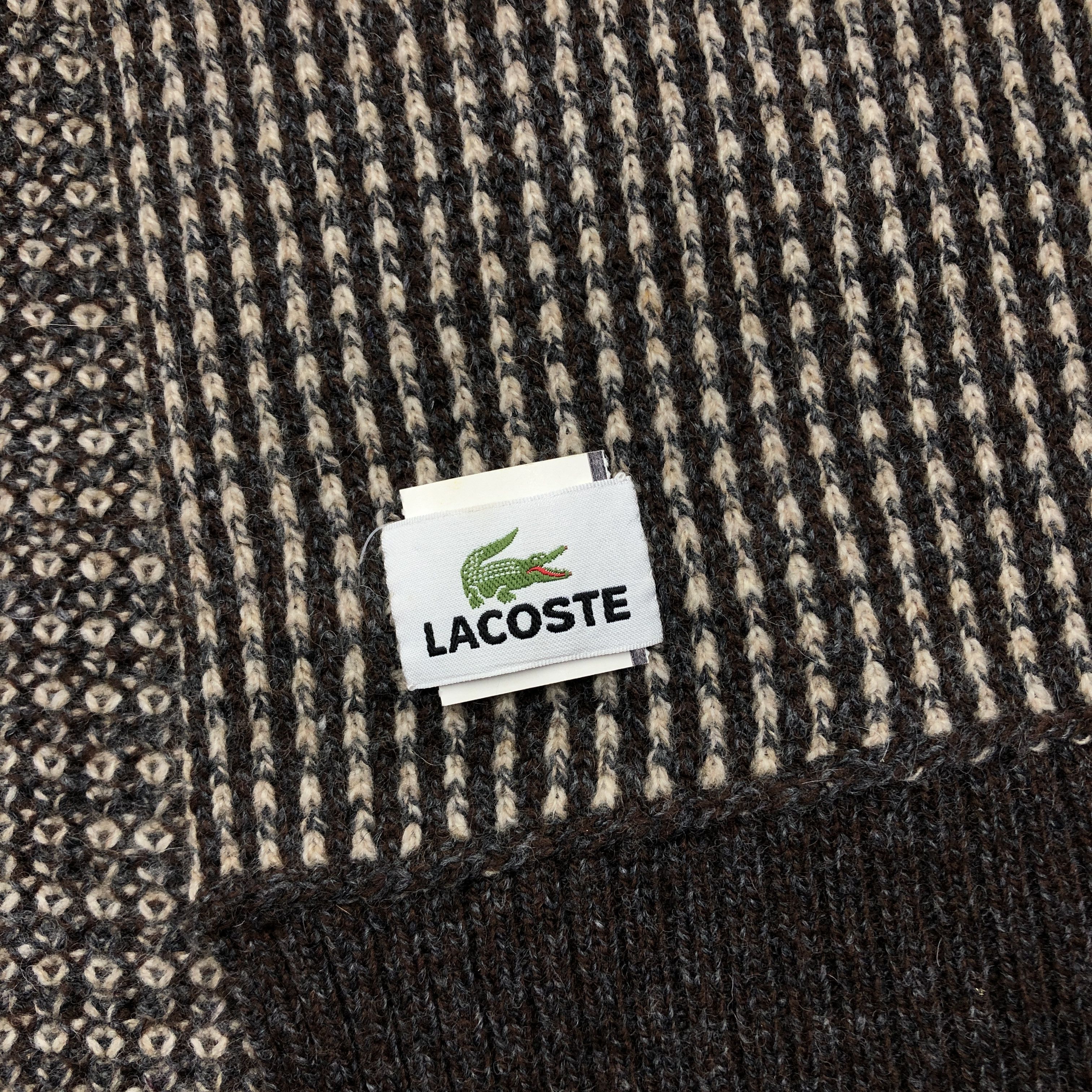 Lacoste Vintage Lacoste Scarf Muffler Wool Knit Winter Scarves Size ONE SIZE - 5 Thumbnail