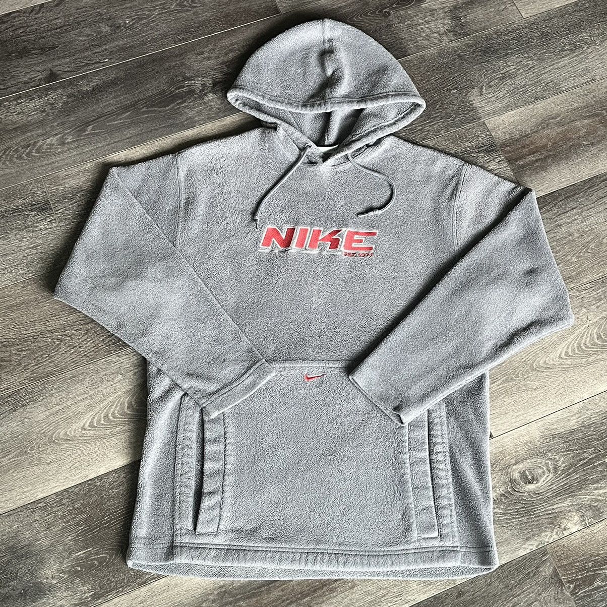 Nike Vintage 2000s Nike Center Swoosh Logo Fleece Pullover Hoodie Size US S / EU 44-46 / 1 - 1 Thumbnail