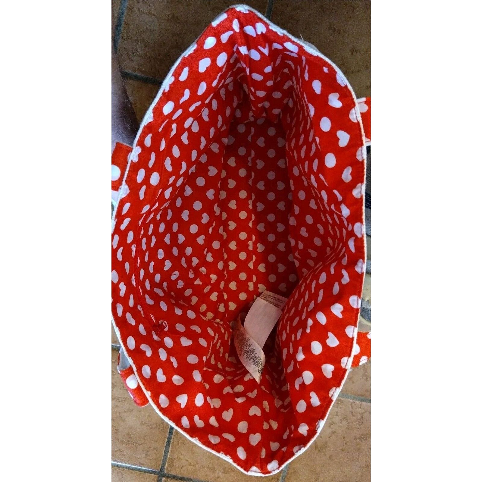 Disney NWT !! Disney's Mickey & Minnie Mouse ''Love'' Canvas Tote Size ONE SIZE - 4 Thumbnail