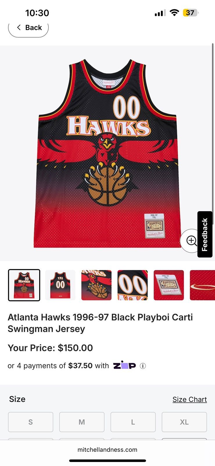 Mitchell & Ness Playboi Carti Mitchell & Ness Atlanta Hawks Opium NBA Jersey Size US L / EU 52-54 / 3 - 19 Thumbnail