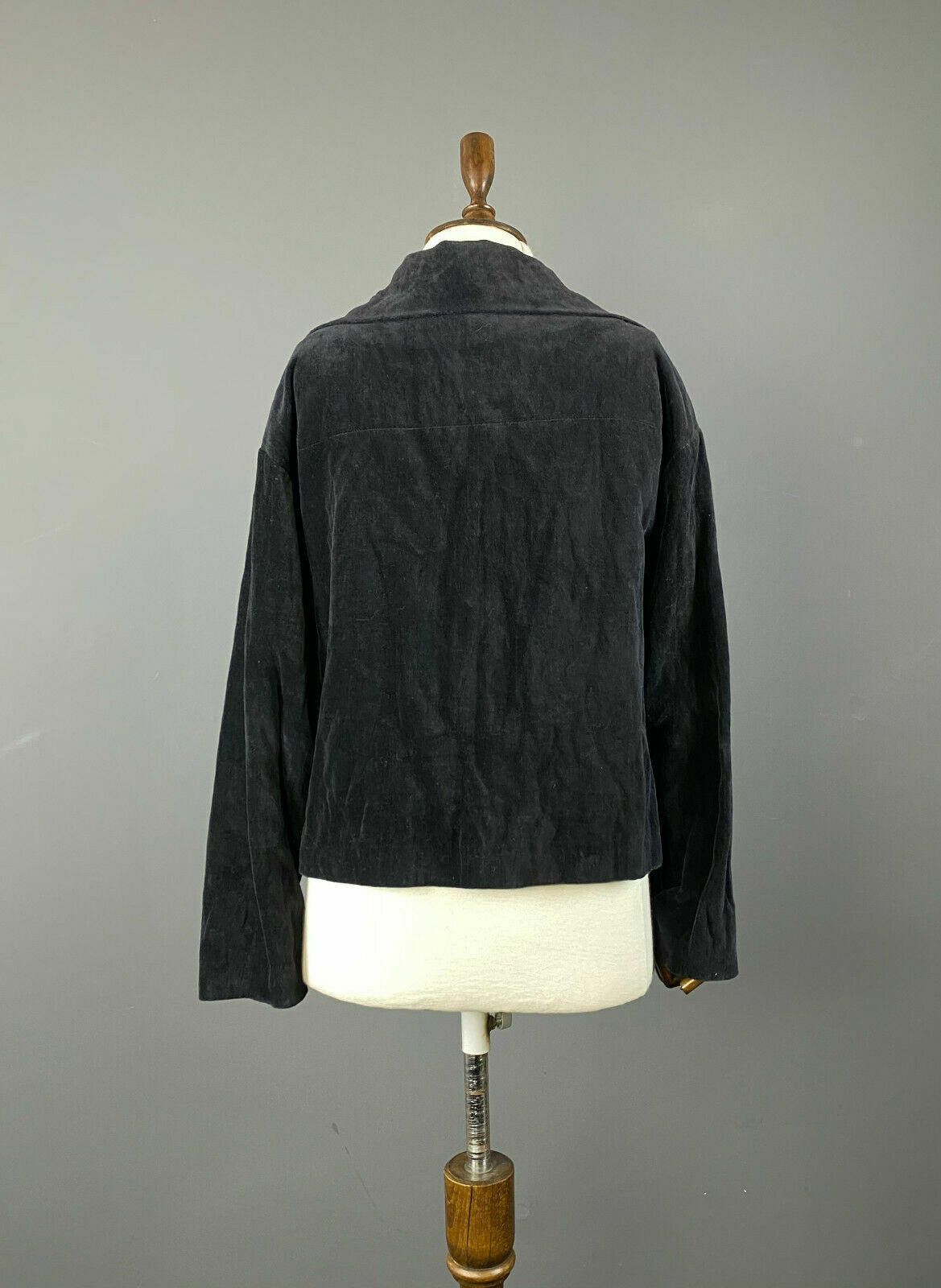 Designer Ladies Annette Gortz Designer Black Collared Jacket Size 40 Size M / US 6-8 / IT 42-44 - 6 Thumbnail