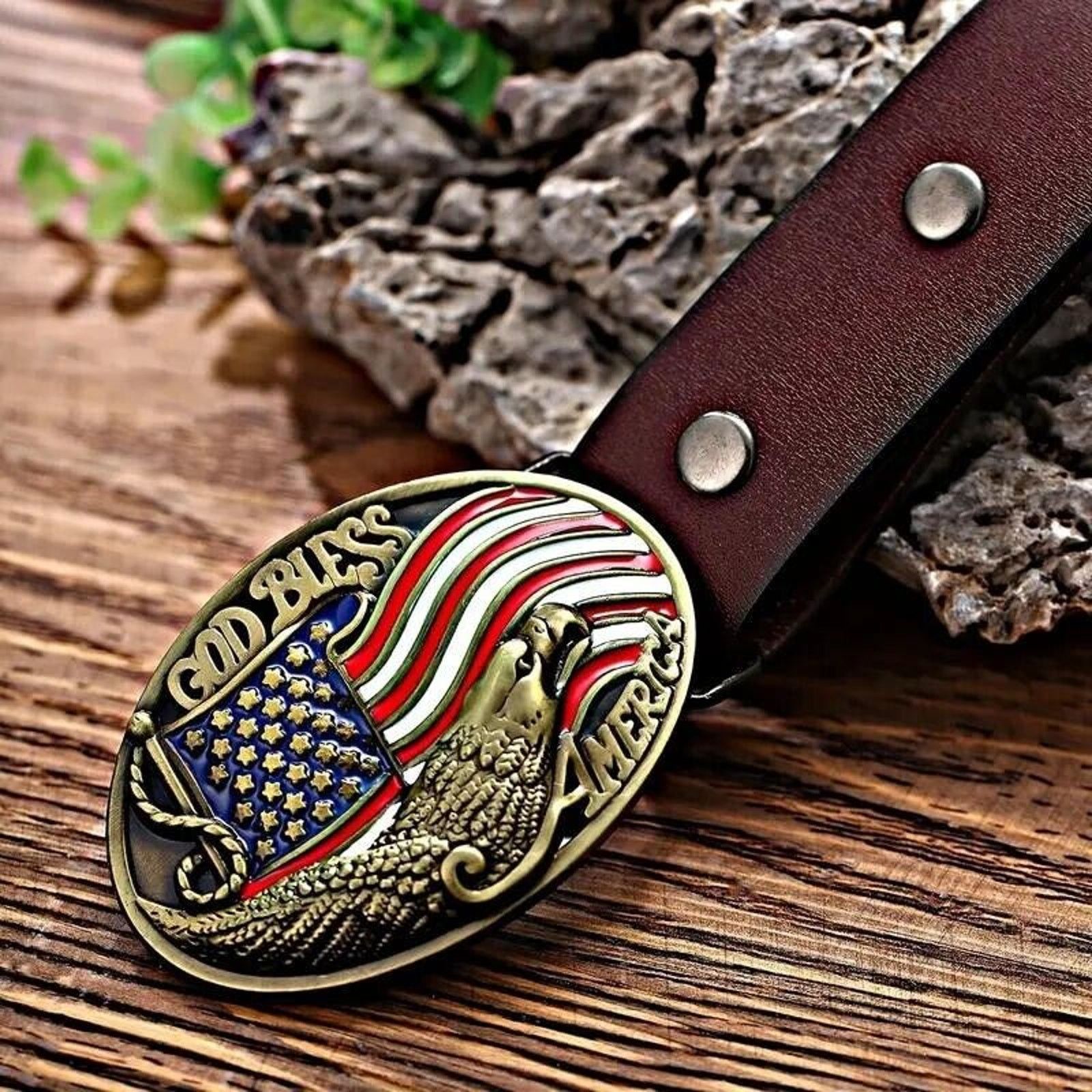 Other ‘God Bless America’ Bald Eagle Bronze Belt Buckle Size ONE SIZE - 2 Thumbnail