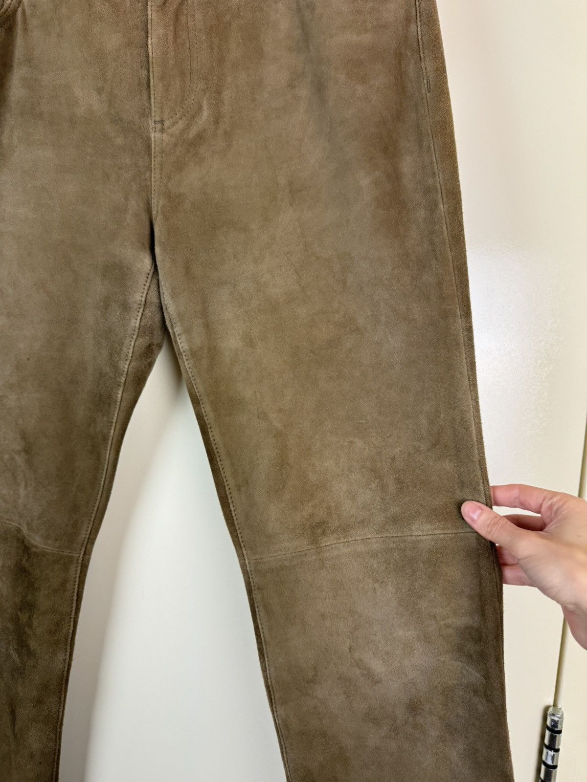 Lauren Ralph Lauren Ralph Lauren Suede Leather Brown Vtg Pants Trousers Cowboy Size 32" / US 10 / IT 46 - 6 Thumbnail